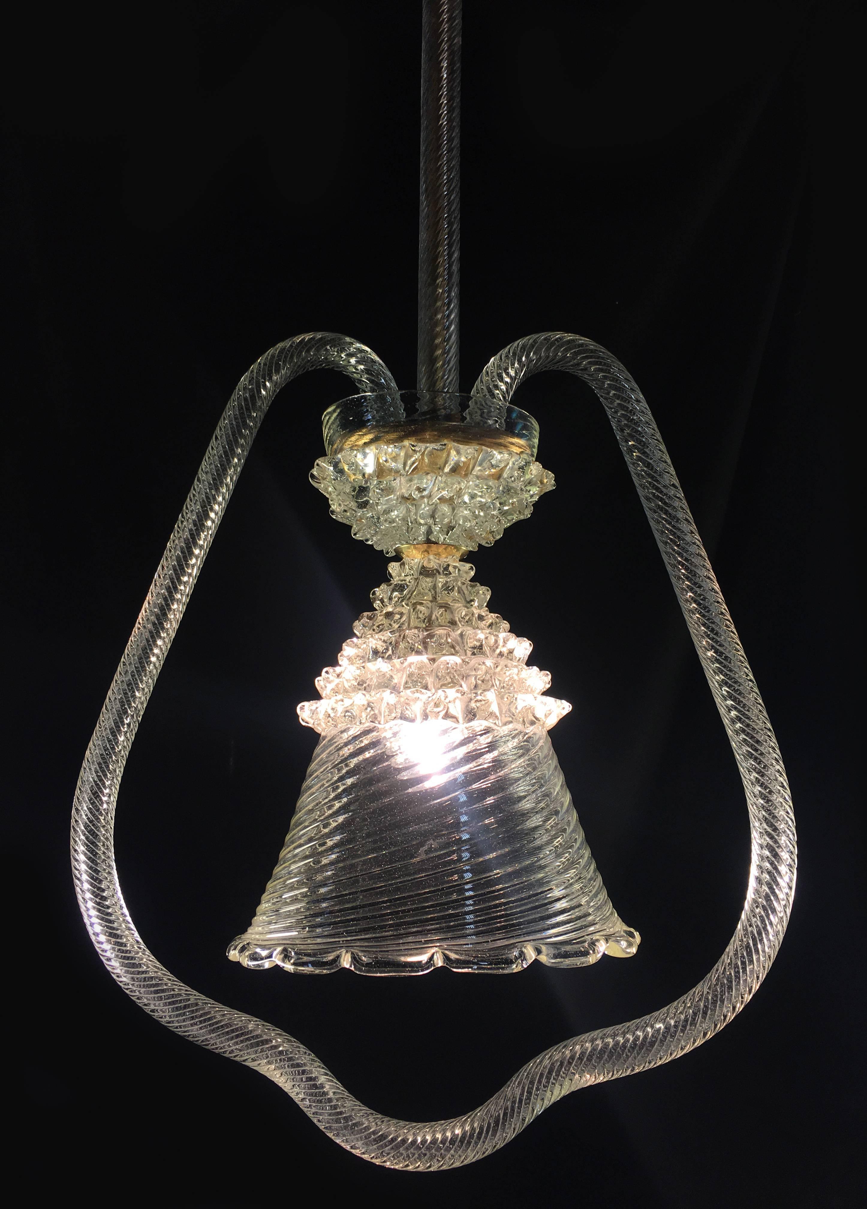 Italian Chandelier by Barovier & Toso, Murano, 1950 For Sale 13