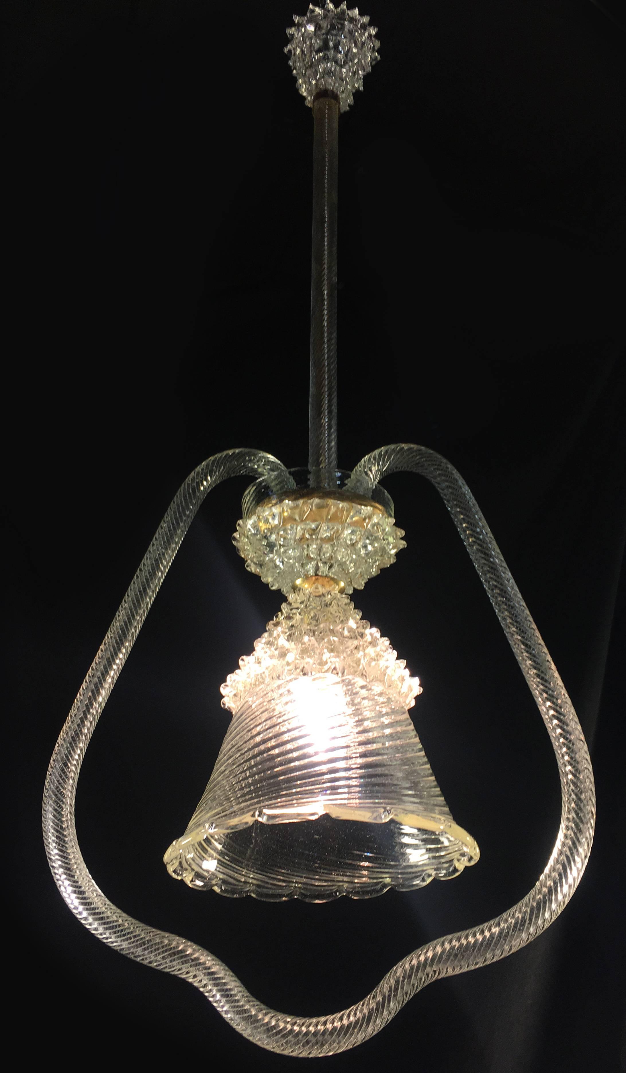 Italian Chandelier by Barovier & Toso, Murano, 1950 For Sale 15