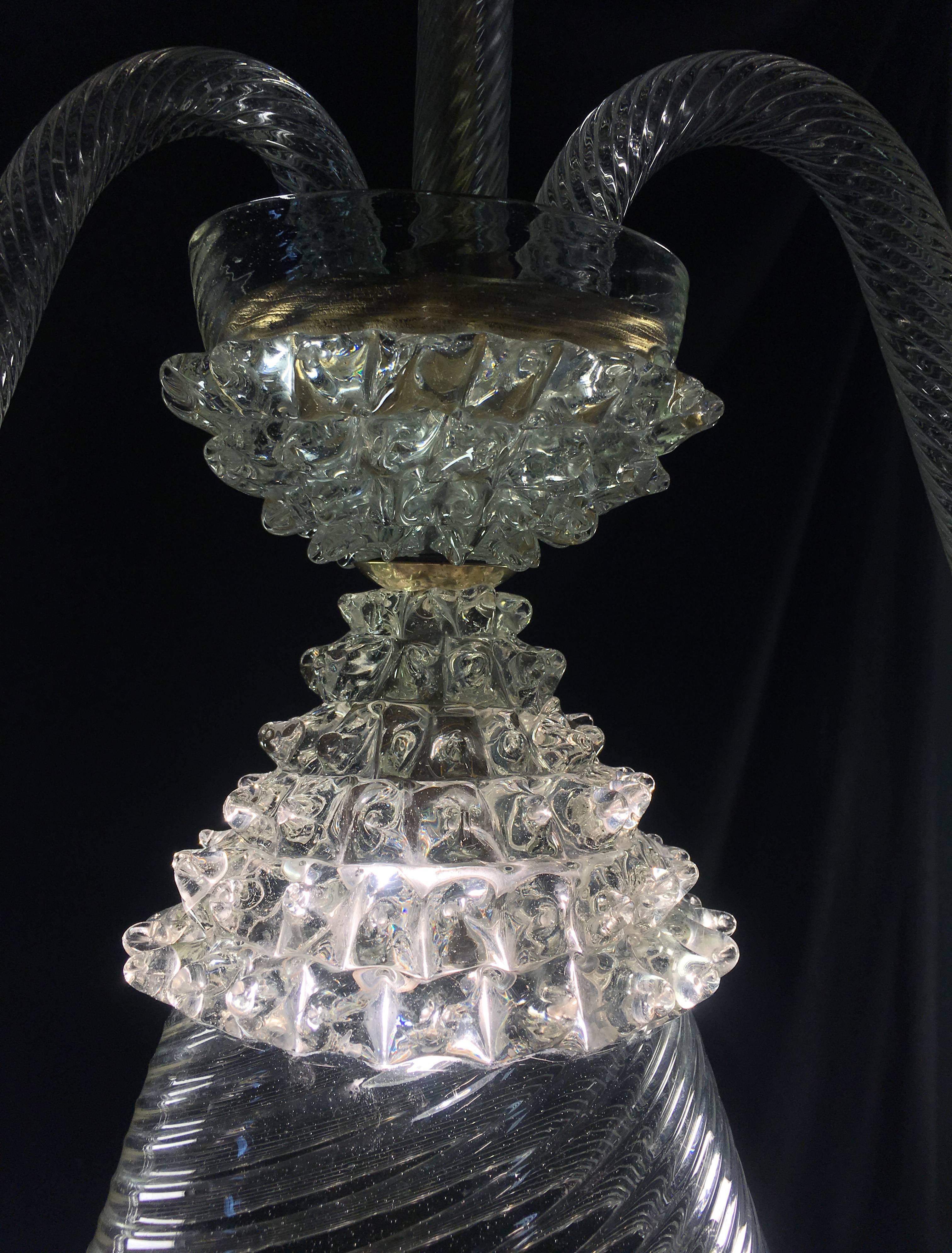 Italian Chandelier by Barovier & Toso, Murano, 1950 In Excellent Condition For Sale In Budapest, HU