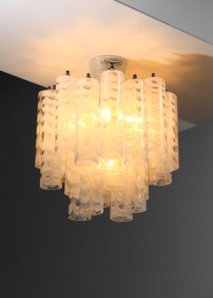 Italian chandelier by Barovier & Toso ‘Graffito’ model from the 60's Murano