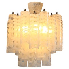 Italian chandelier by Barovier & Toso ‘Graffito’ model from the 60's Murano