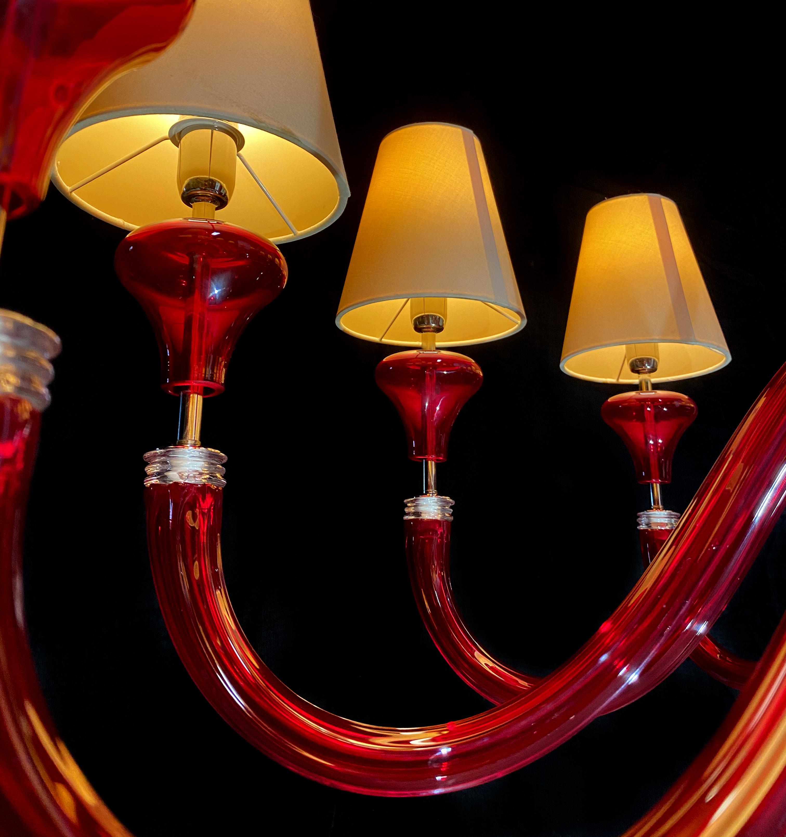 Italian Chandelier by Barovier & Toso Murano, 1990 For Sale 8