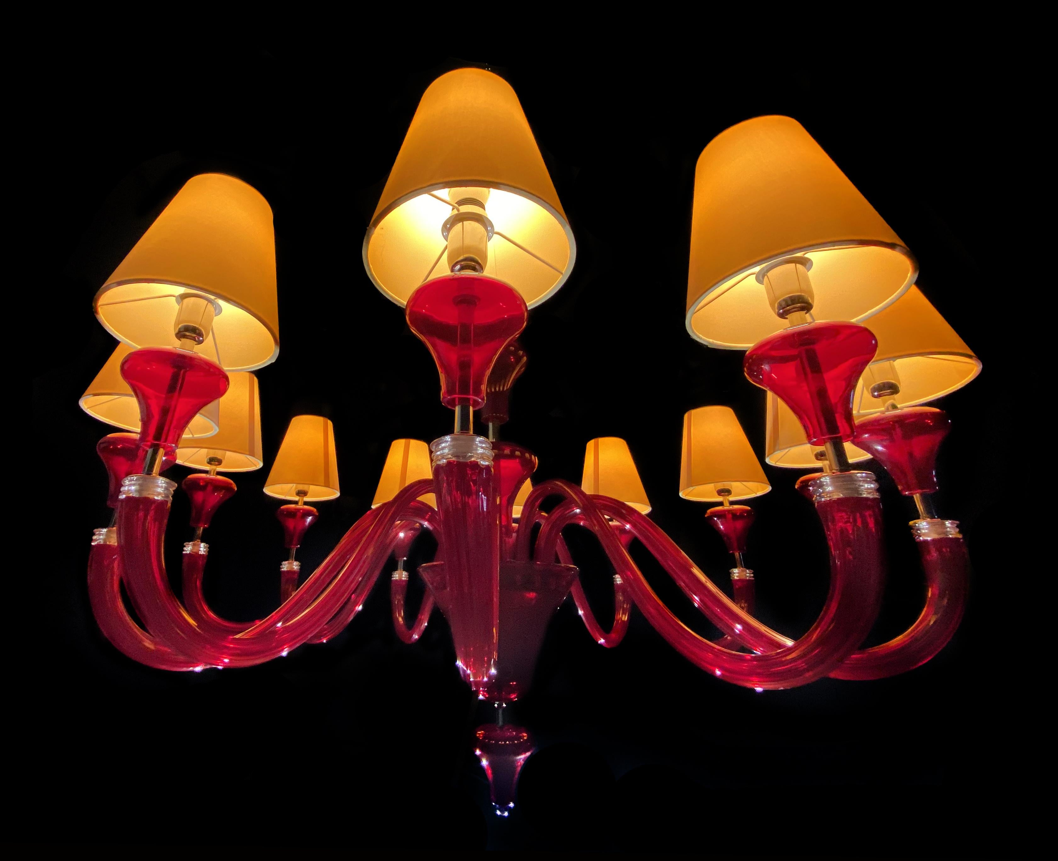 Italian Chandelier by Barovier & Toso Murano, 1990 For Sale 12