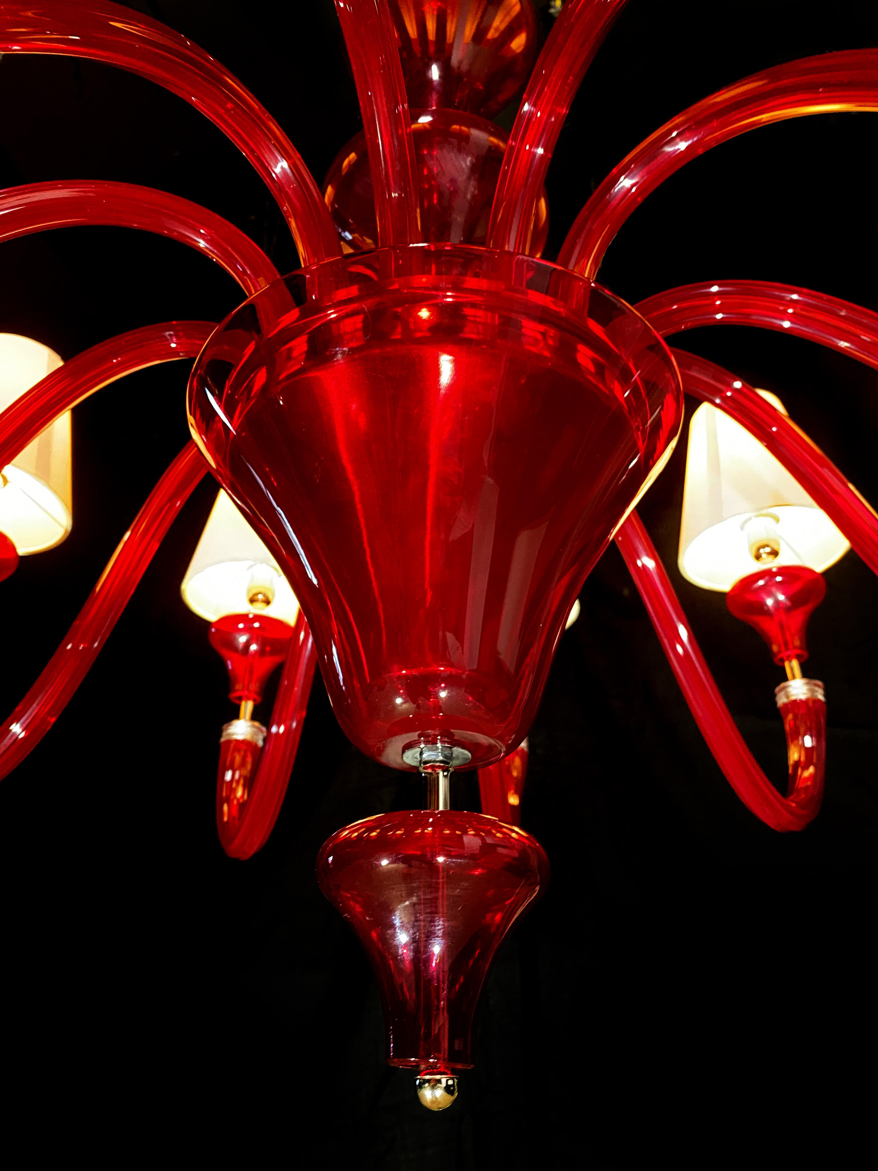 Italian Chandelier by Barovier & Toso Murano, 1990 For Sale 3