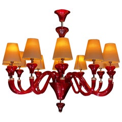 Italian Chandelier by Barovier & Toso Murano, 1990