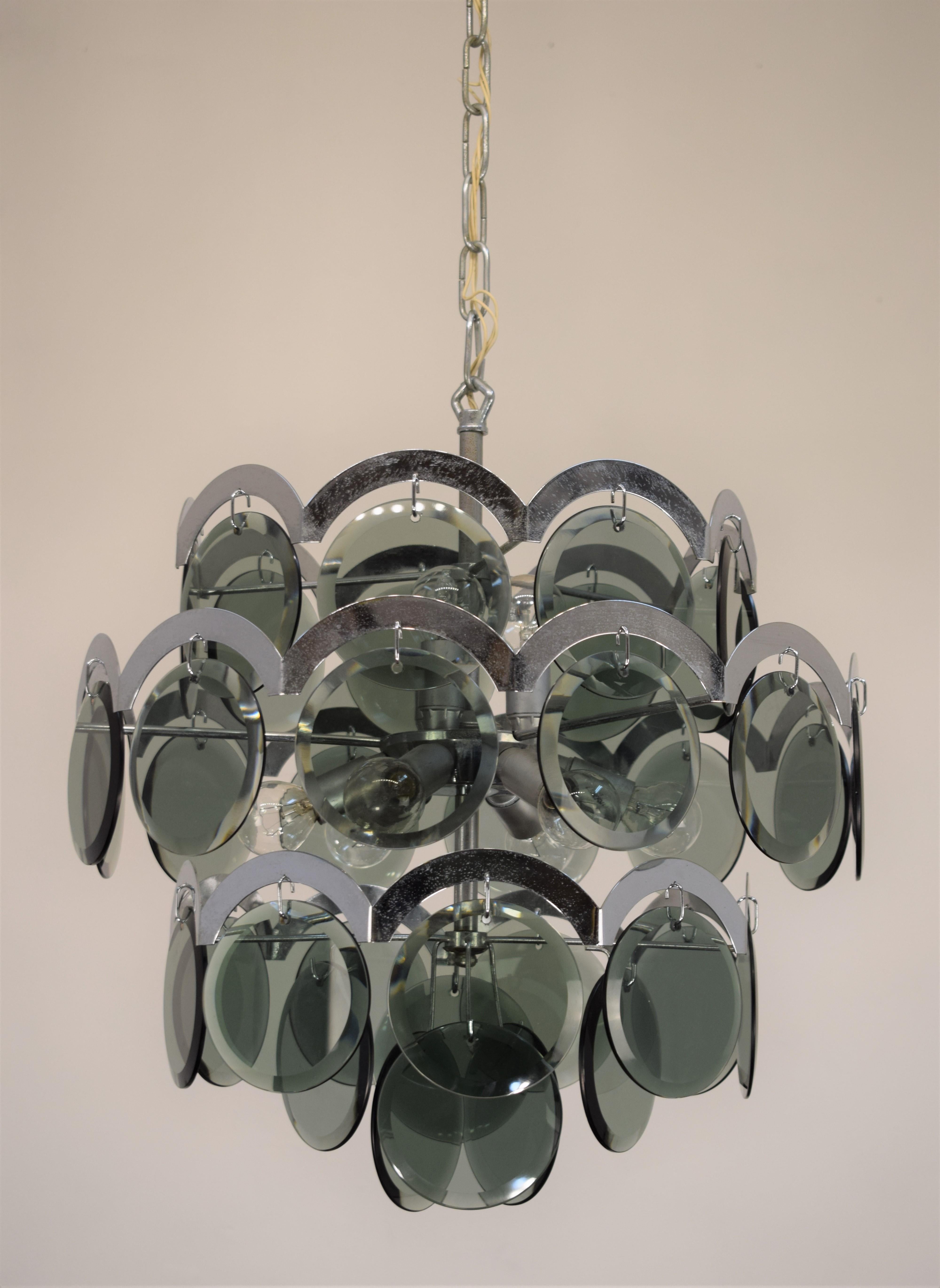 Italian chandelier by Gino Vistosi, 1960s.

DImensions: H= 100 cm; D= 48 cm.