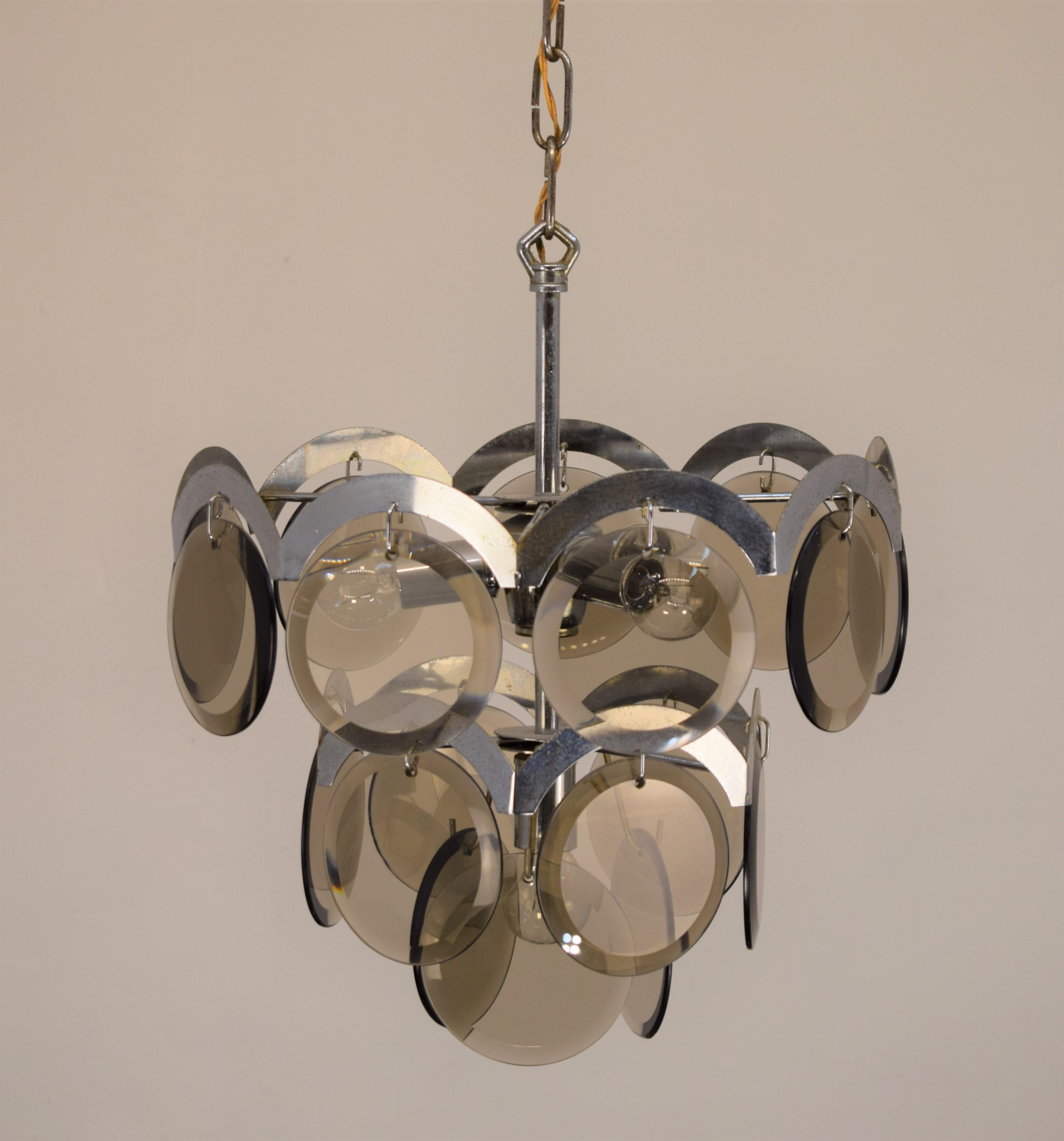 Italian chandelier by Gino Vistosi, 1960s.

DImensions: H=90 cm; D= 38 cm.