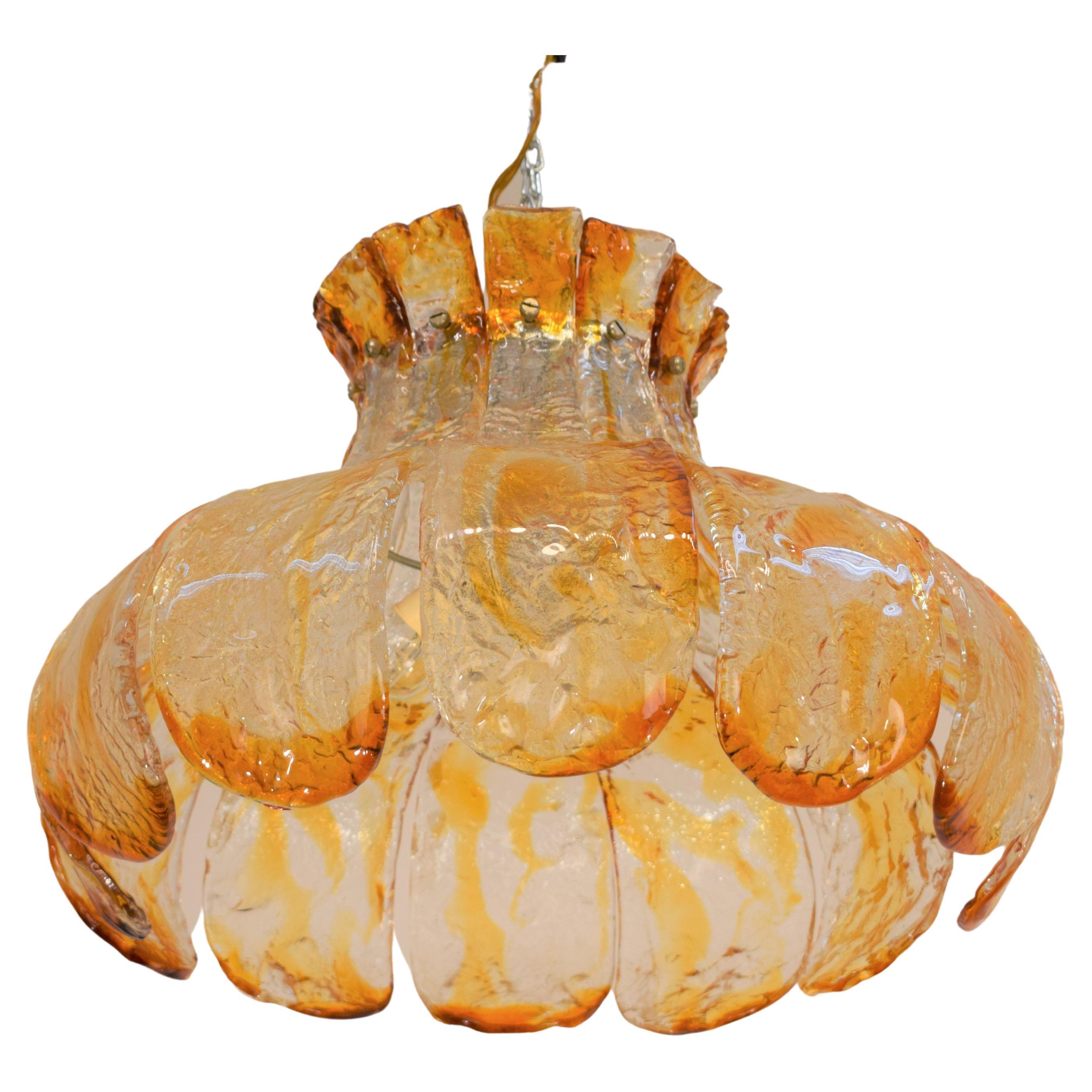 Italian chandelier by Mazzega, 1960s For Sale