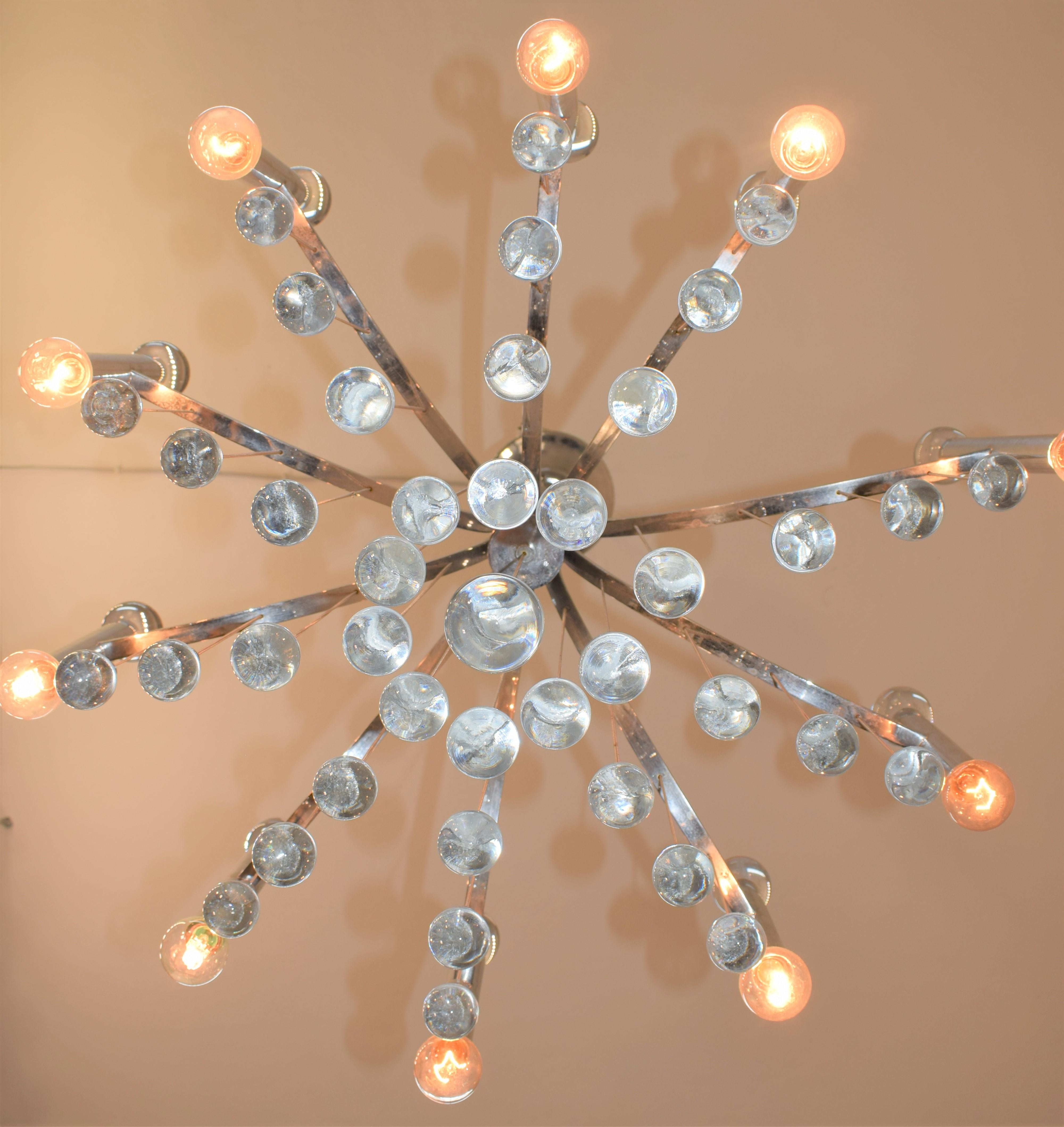 Italian chandelier by Sciolari, 1970s. In Good Condition For Sale In Palermo, PA