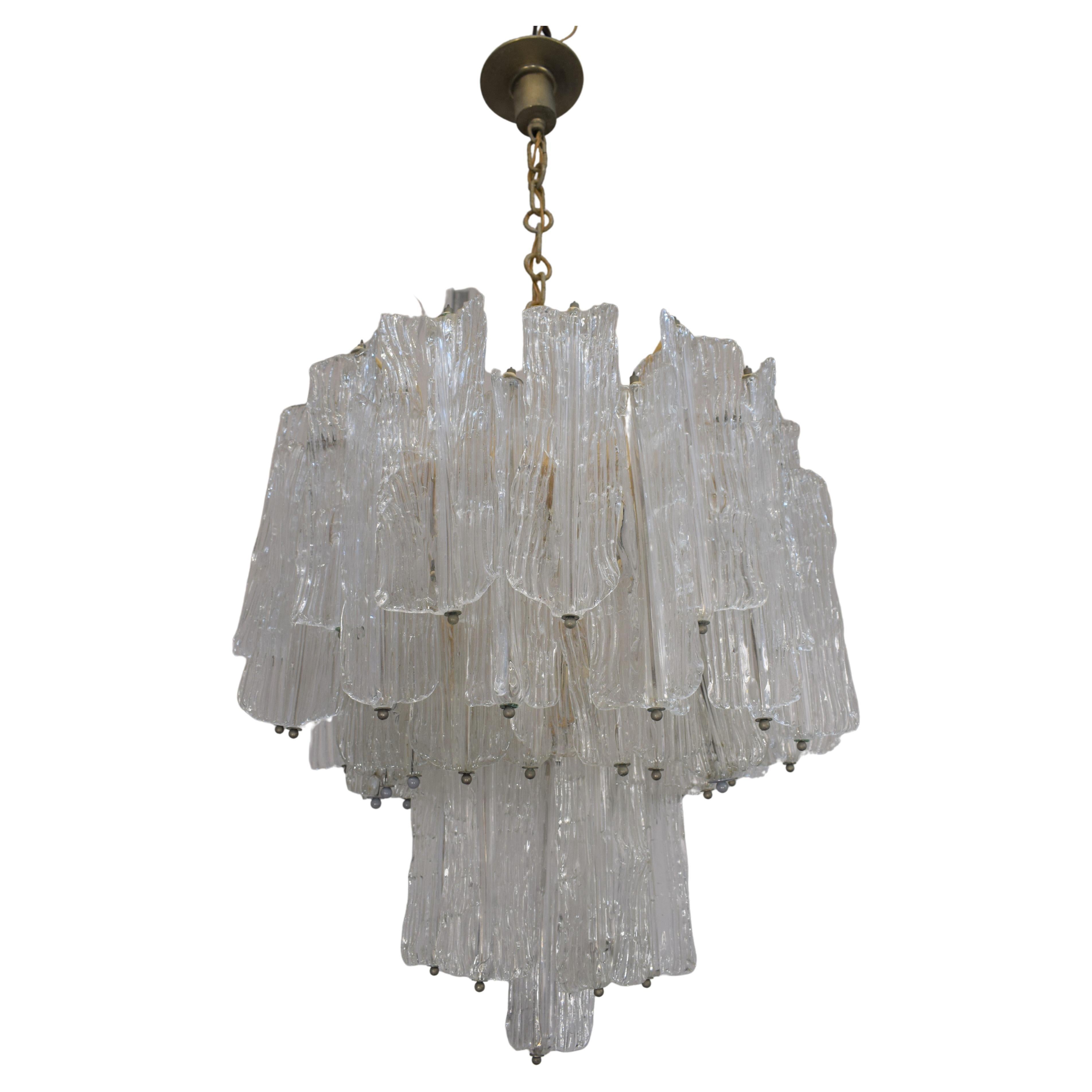 Italian chandelier by Toni Zuccheri for Venini Murano, 1960s.
