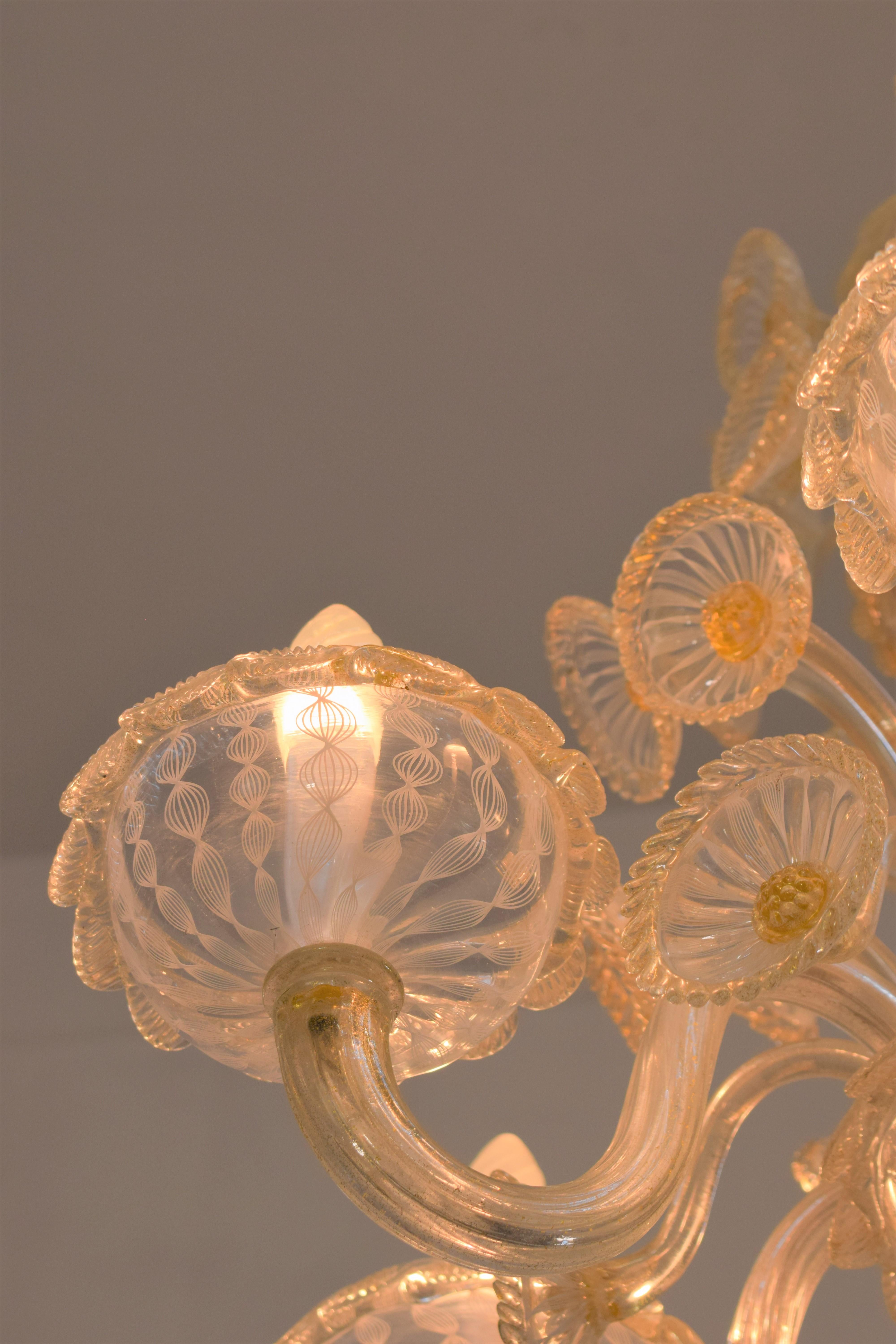 Italian Chandelier by Venini, 1960s In Good Condition In Palermo, PA