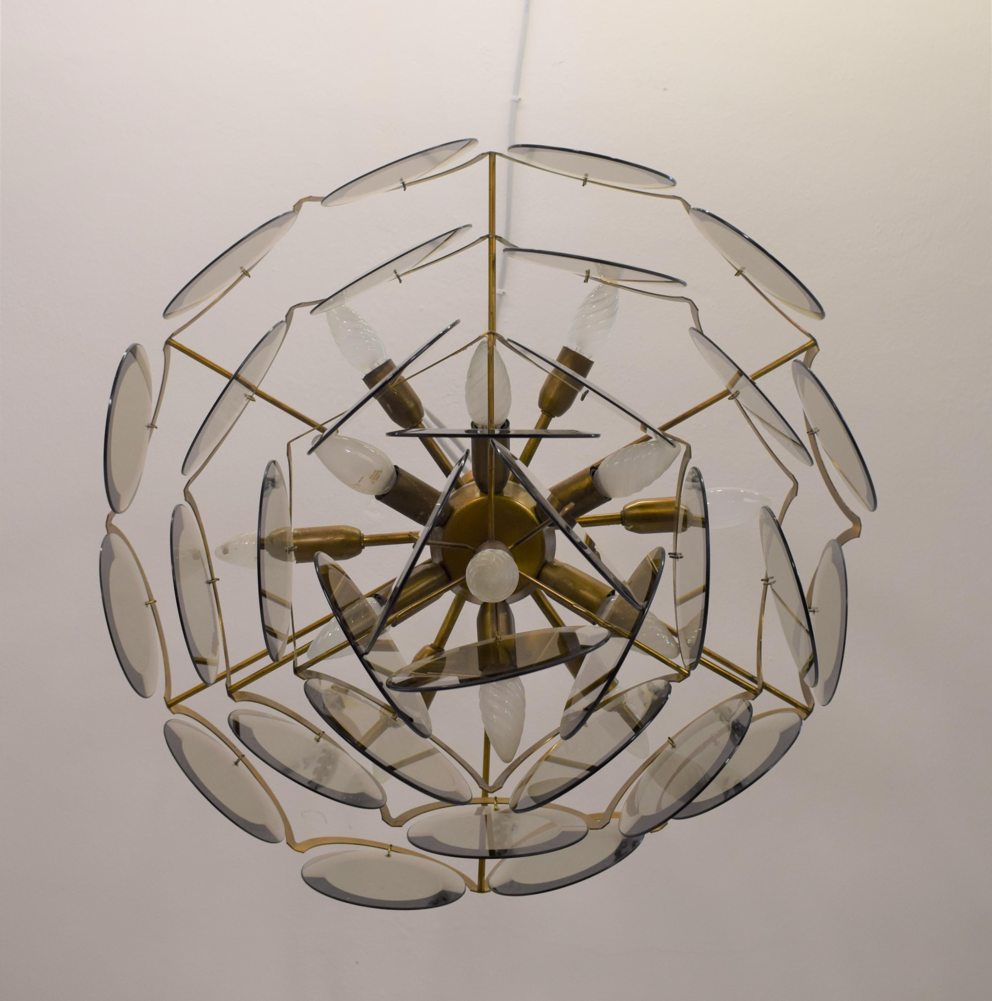 Italian chandelier by Vistosi, 1960s. In Good Condition In Palermo, PA