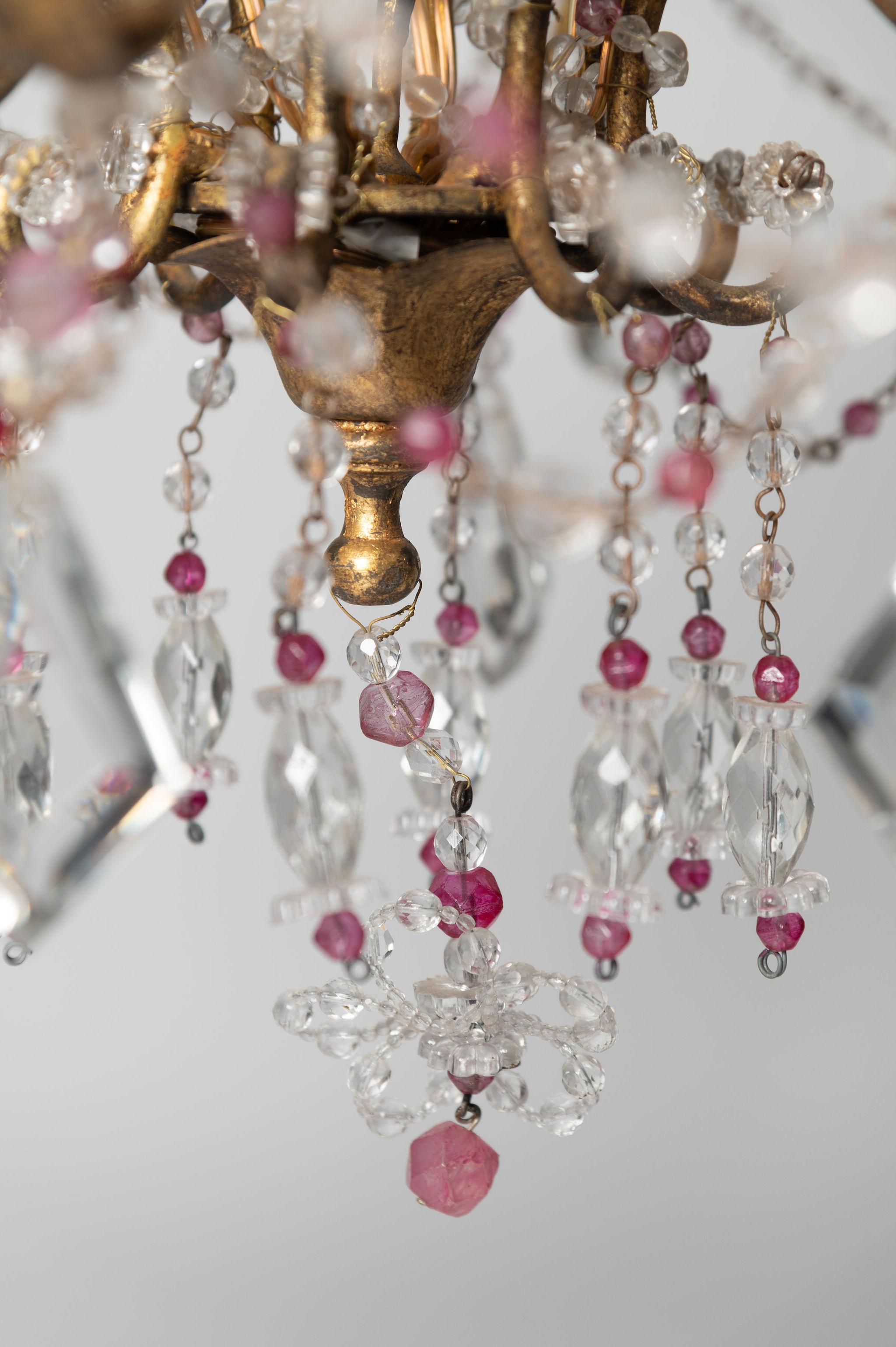 Metal Italian chandelier  For Sale