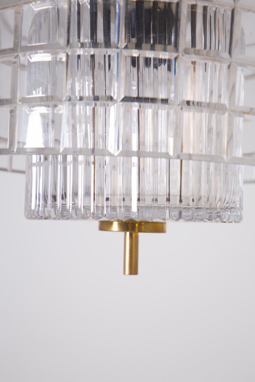 Italian Chandelier in Bohemia Crystal and Brass For Sale 2