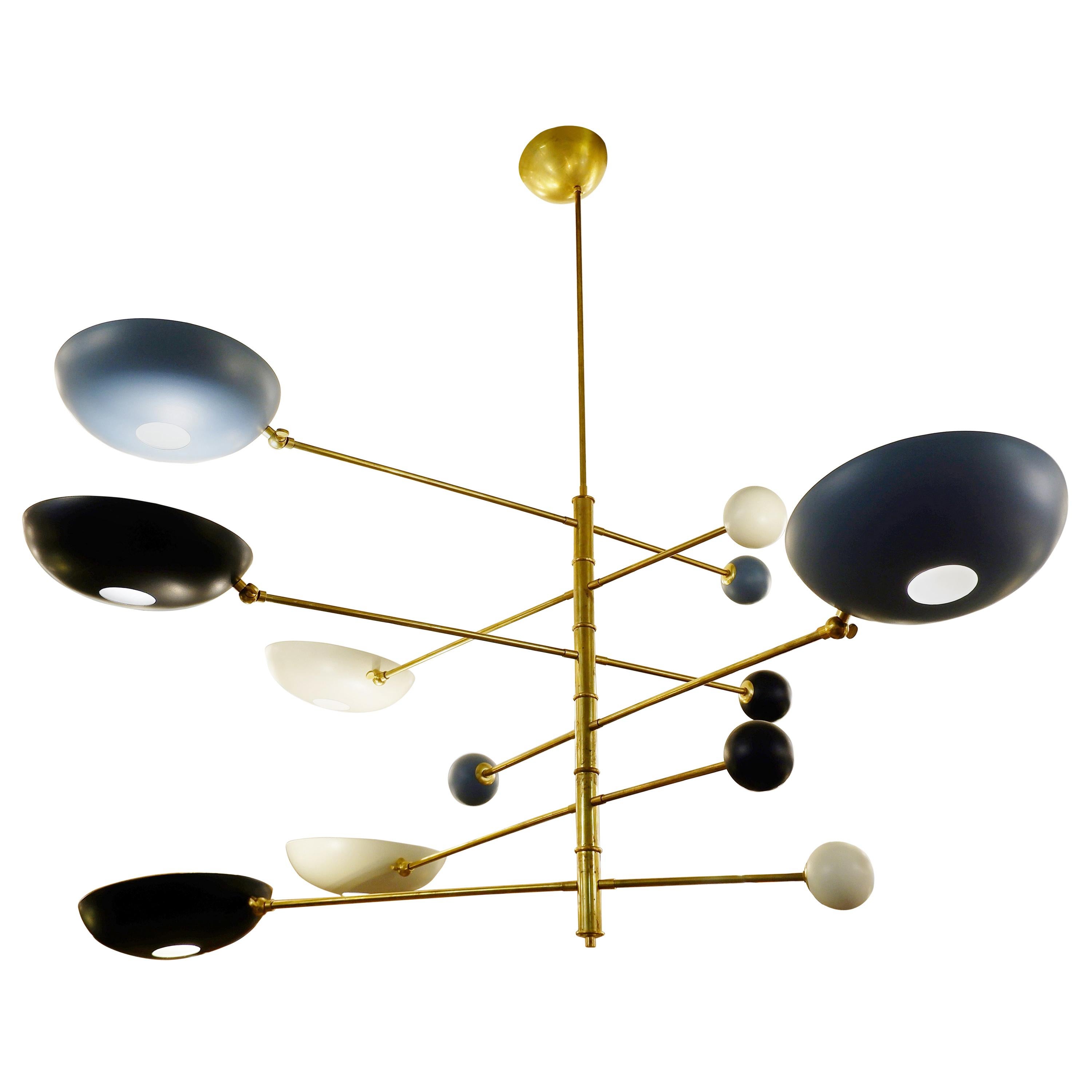 Italian Chandelier in Brass For Sale