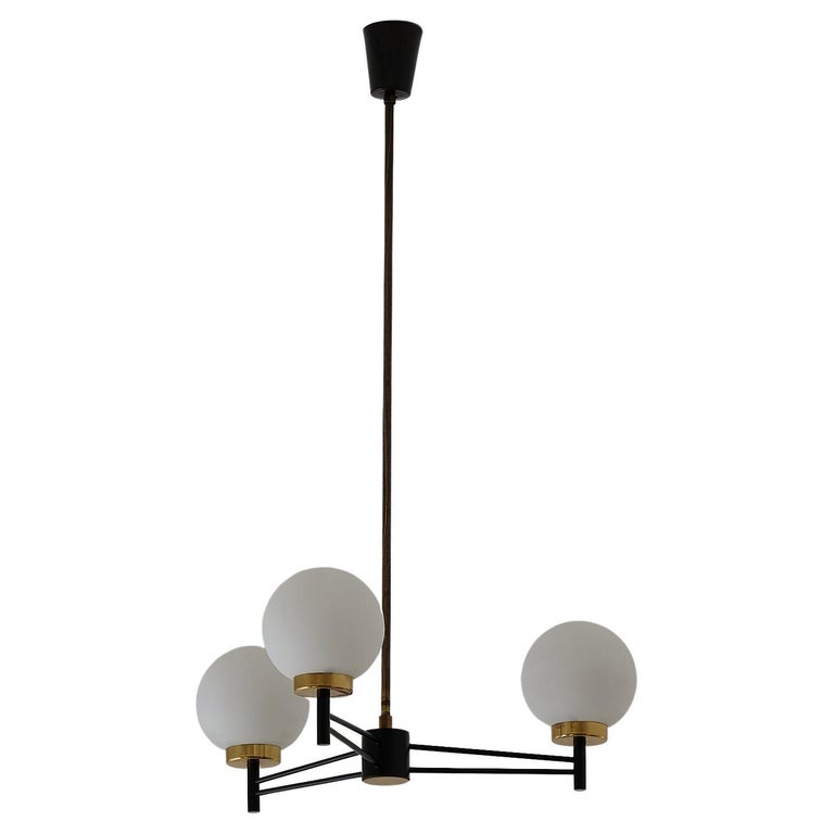 Lustre italien du milieu du siècle en bois, lai