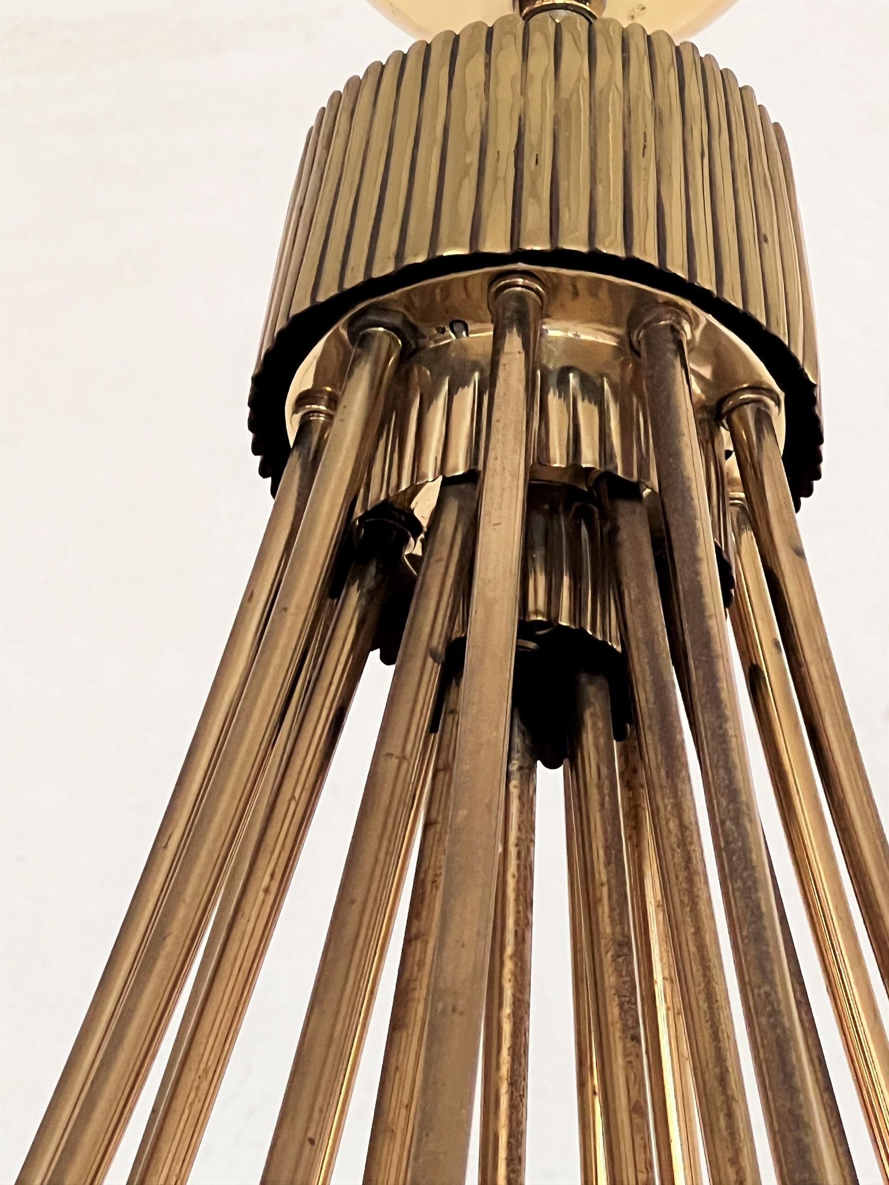 Italian Midcentury Brass Chandelier  1970s For Sale 2