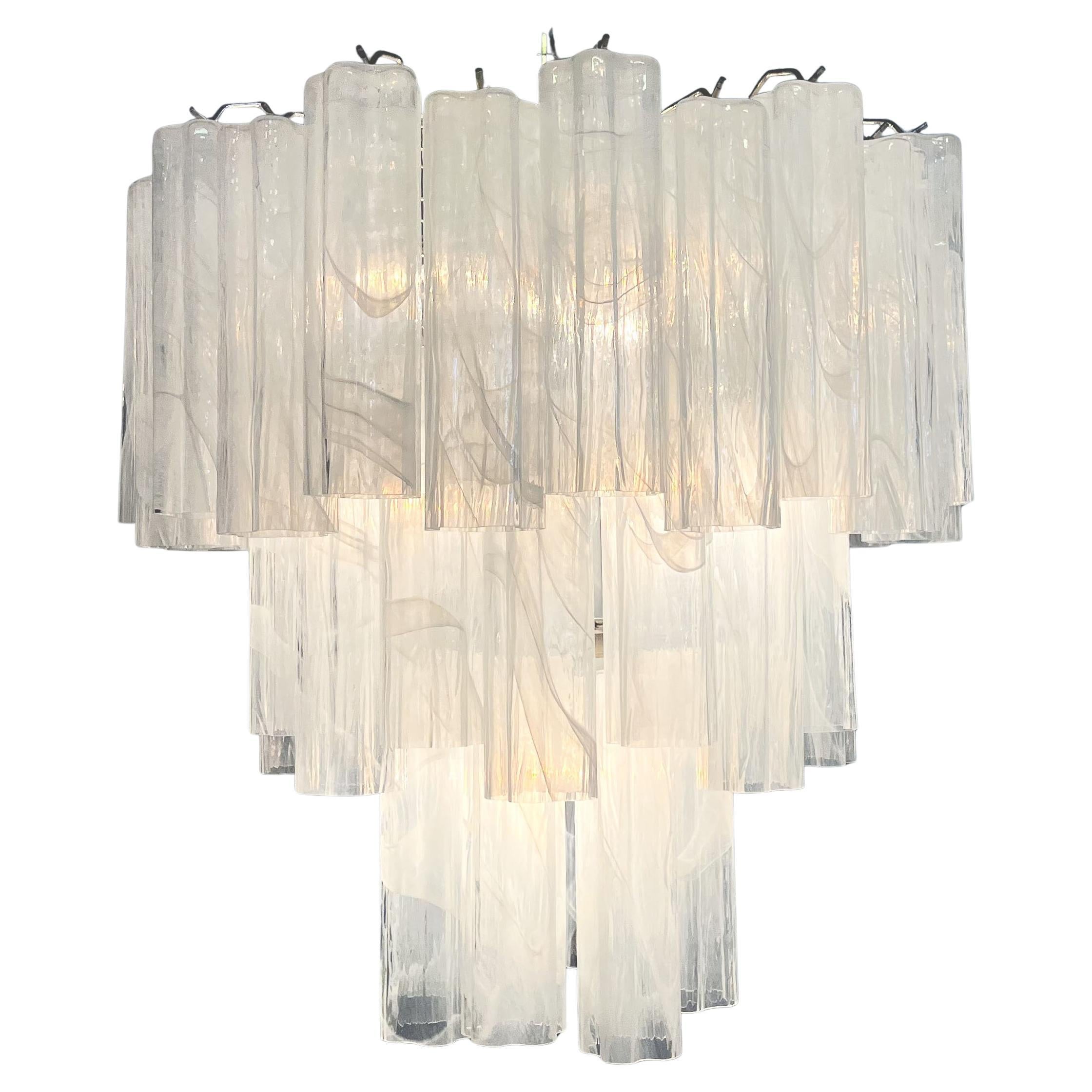 Italian Chandelier in Murano Alabaster Glass For Sale