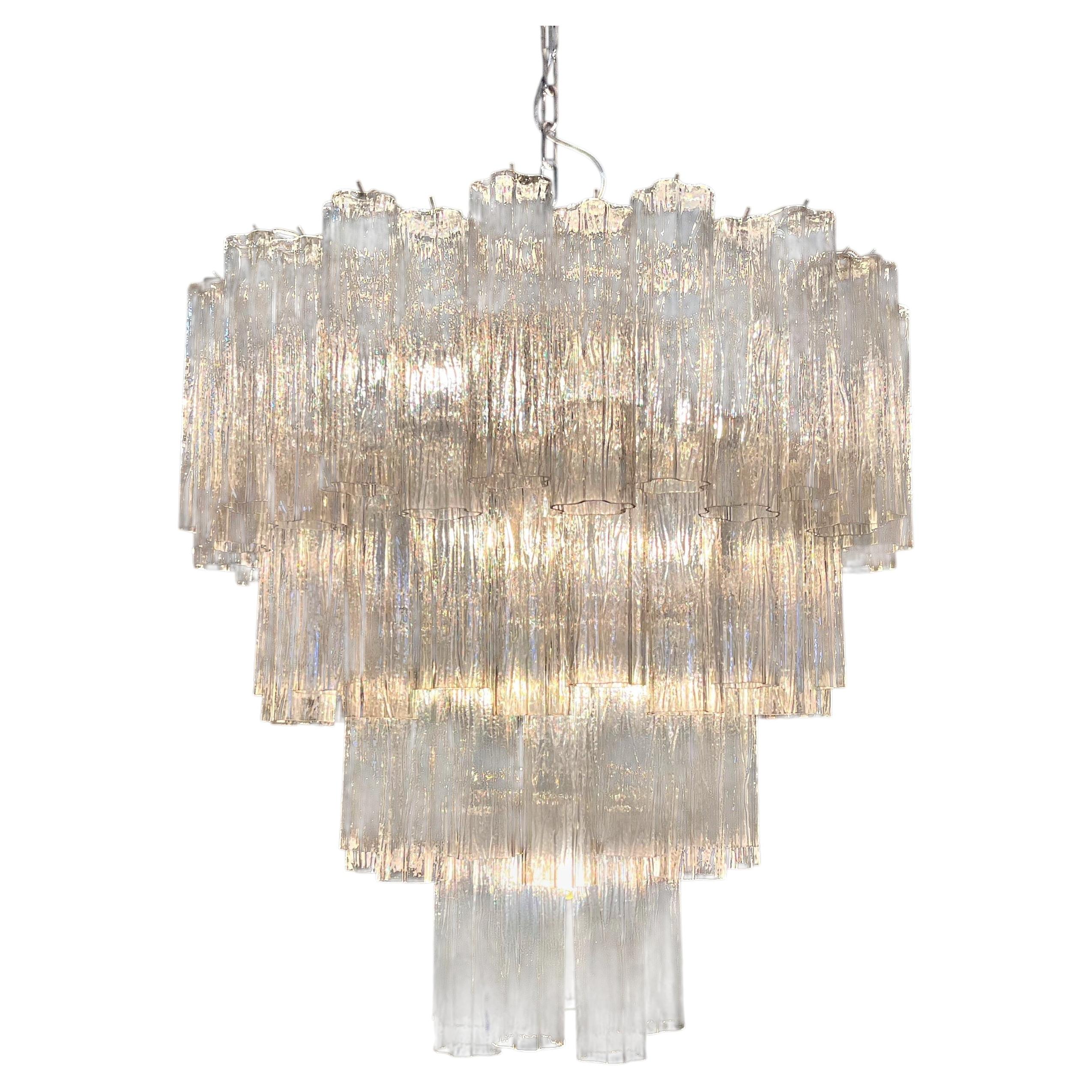 Italian Chandelier in Smoket Murano Glass