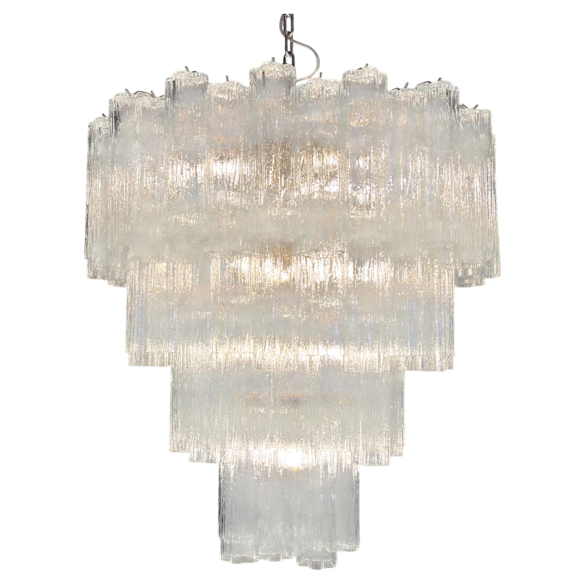 Italian Chandelier in Transparent Murano Glass