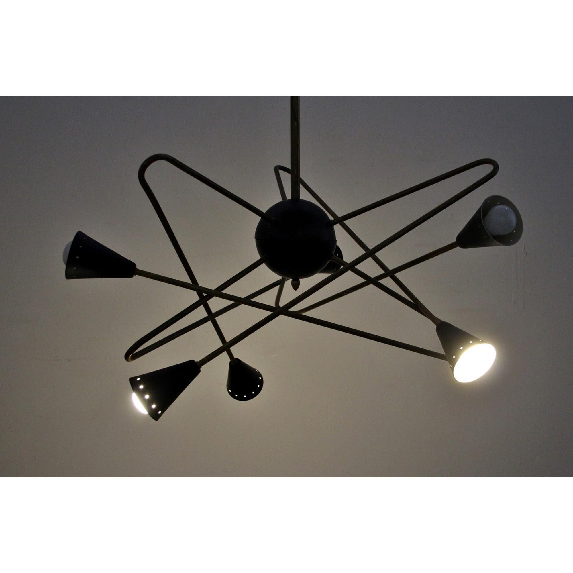 Mid-Century Modern Lustre italien à la manière de Gino Sarfatti en vente