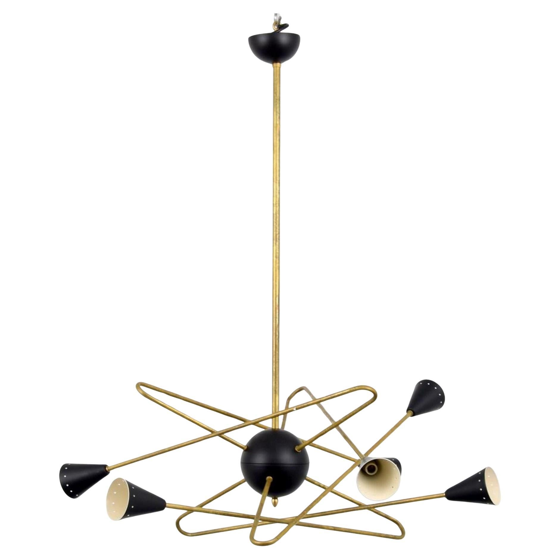 Lustre italien à la manière de Gino Sarfatti en vente