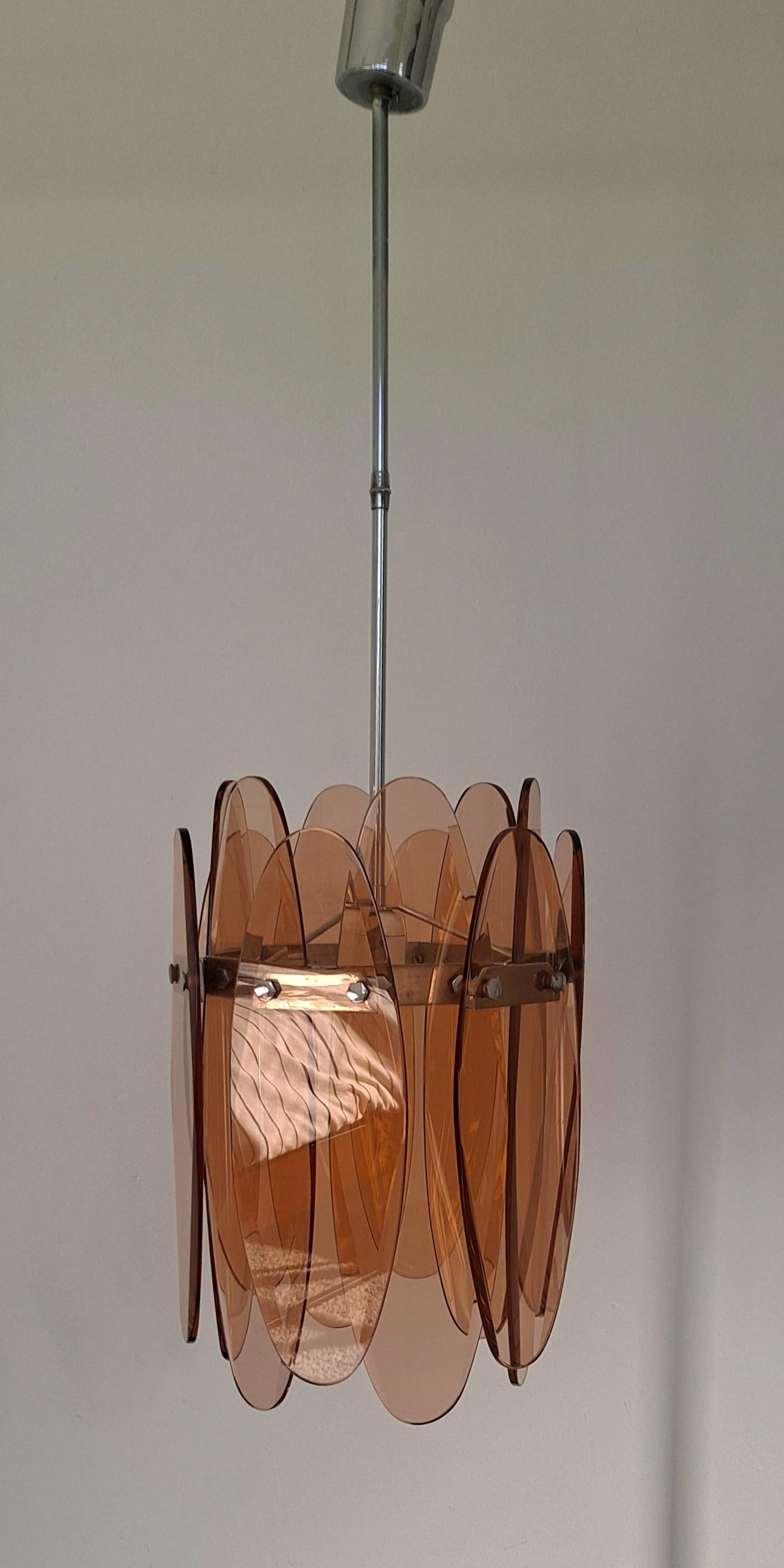 Mid-Century Modern Italian Chandelier in the Manner of Max Ingrand For Sale