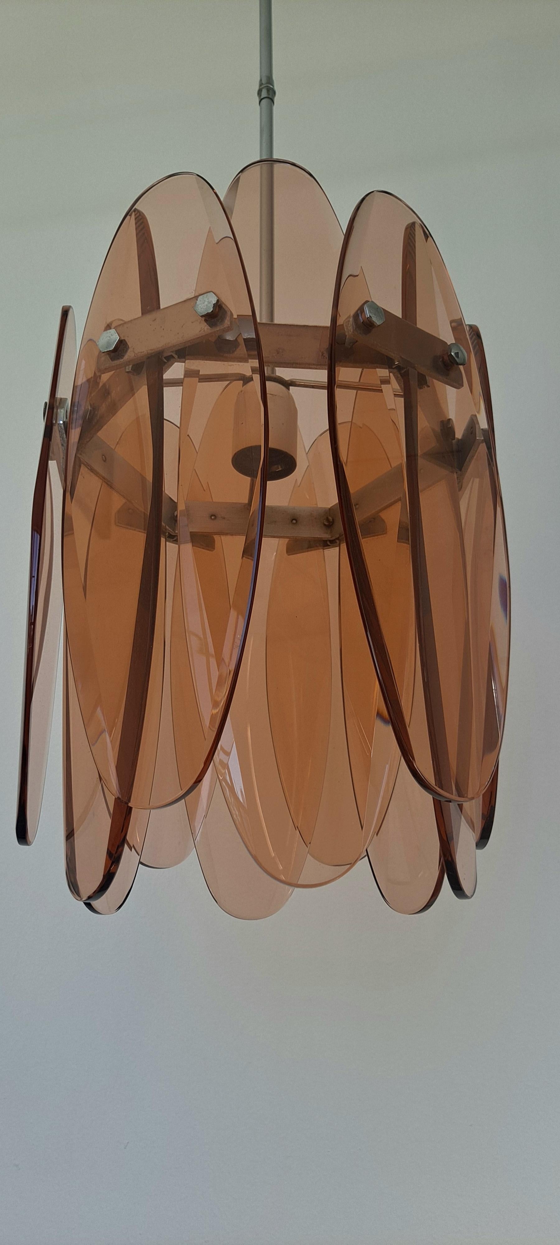 Mid-20th Century Italian Chandelier in the Manner of Max Ingrand For Sale
