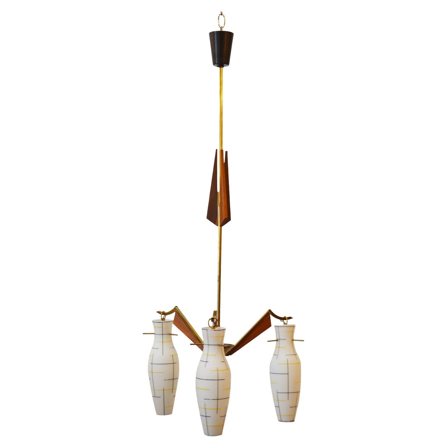 Italian Chandelier in the Style of Stillnovo, 1950s For Sale