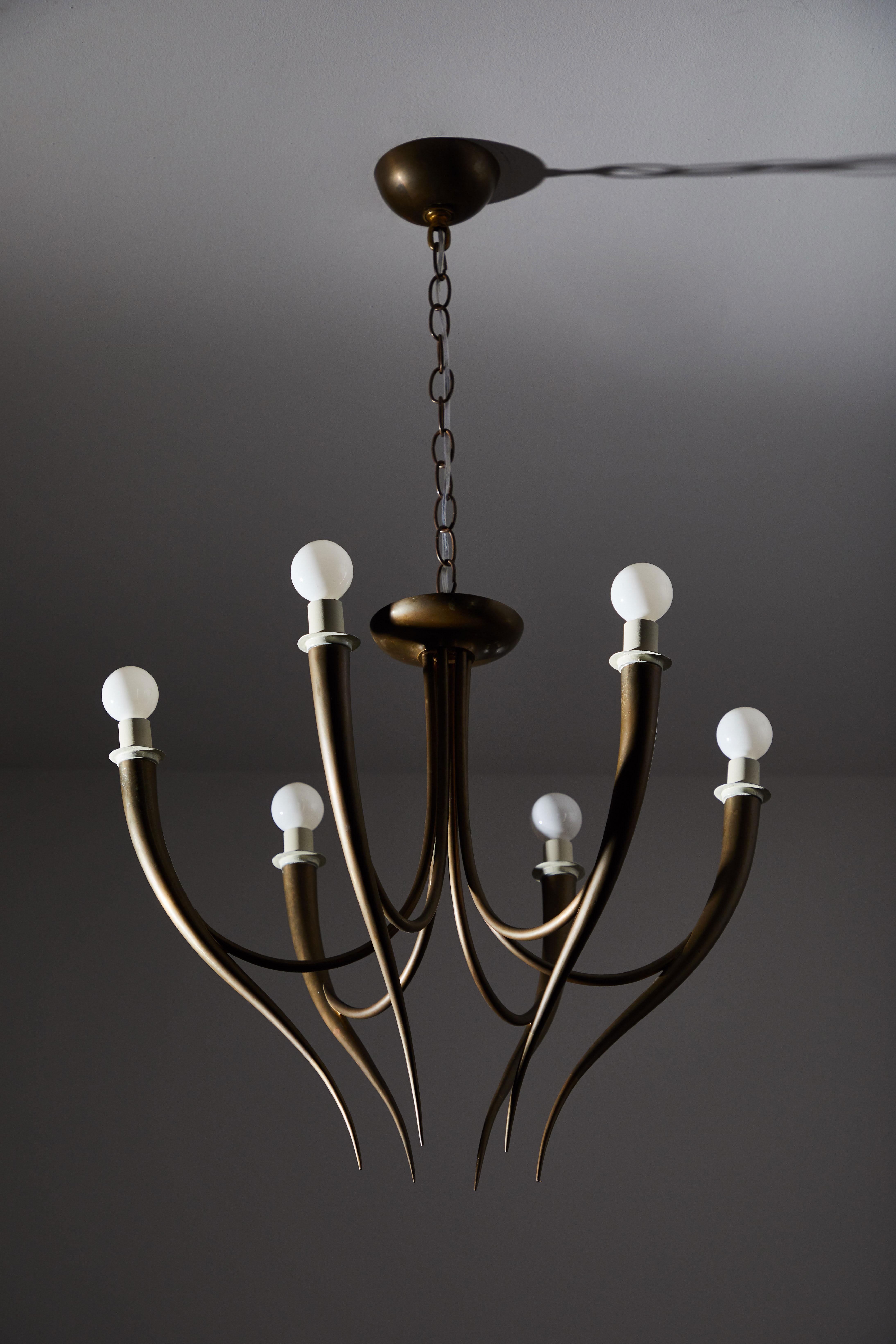 Italian Chandelier in the Style of Gio Ponti In Good Condition In Los Angeles, CA