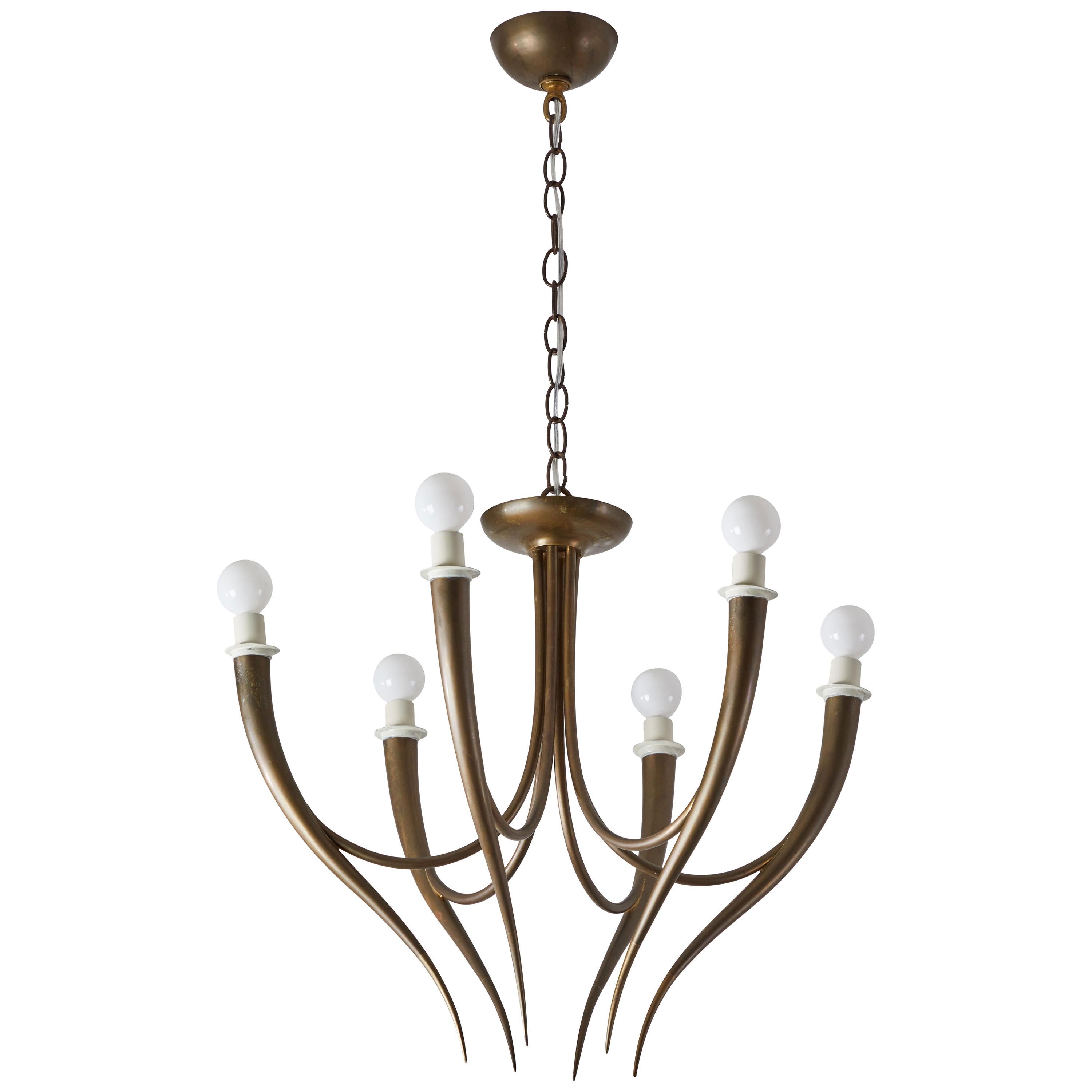 Italian Chandelier in the Style of Gio Ponti