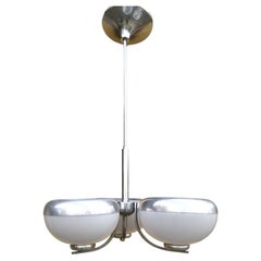 Used Italian chandelier in whait glass by Harvey Guzzini 