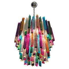 Italian Chandelier Multi-Color Triedri, Murano, 1970s