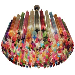 Italian Chandelier Multicolored Prism, Murano Italian Chandelier Multicolored Prism, Murano