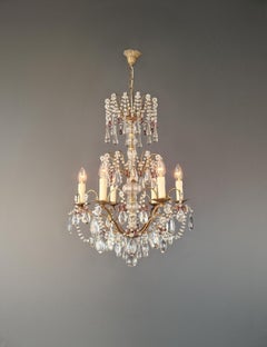 Italian Chandelier Murano Glass Elements Crystal Chandelier with Colored Drops