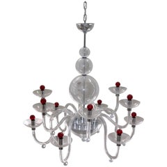 Italian Chandelier Murano Hand  Blown Crystal Glass