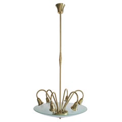 Italian Chandelier Pendant Ceiling Disco Lamp Attributed to Pietro Chiesa, 1950s