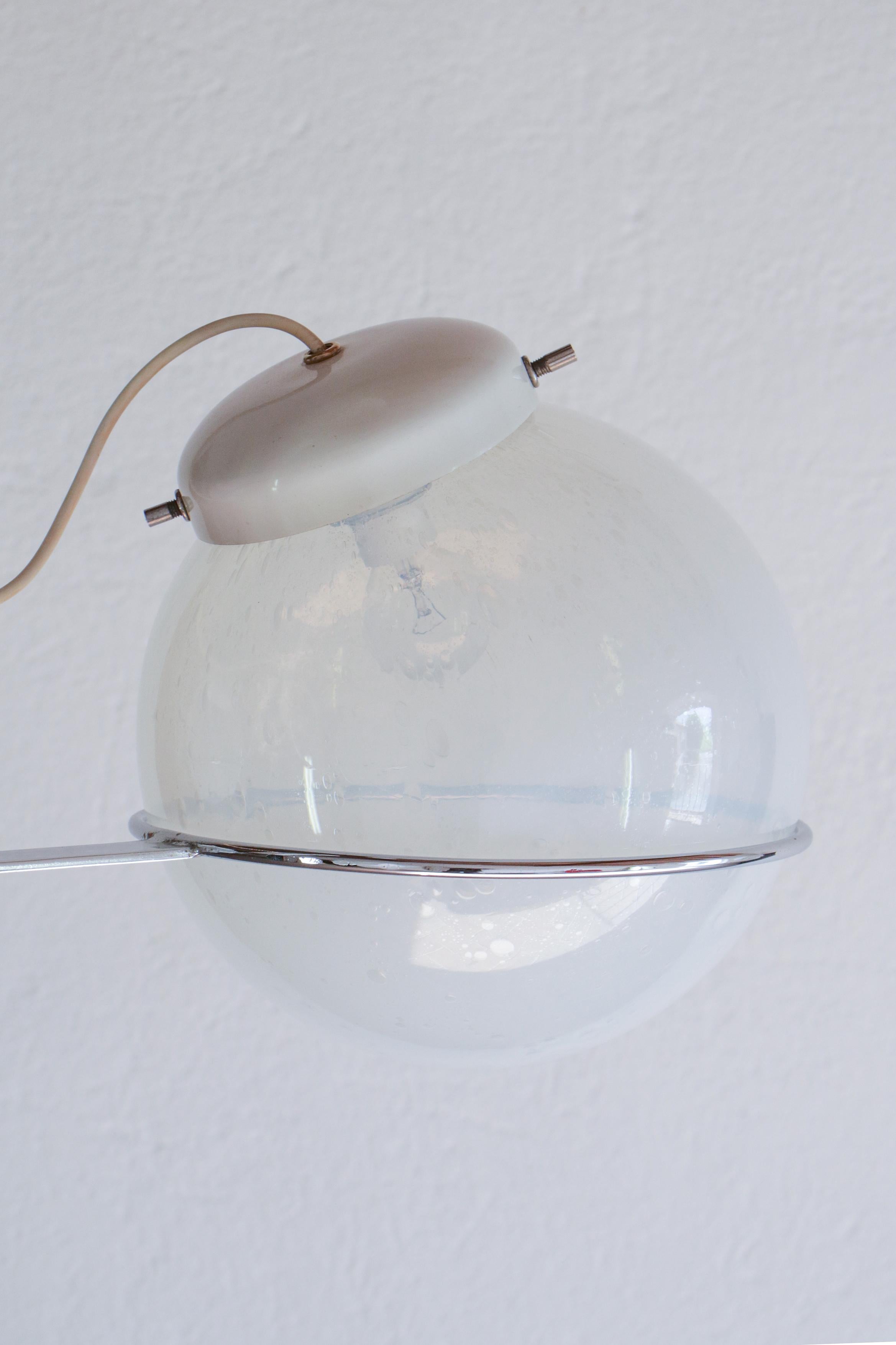 Italian Chandelier Pendant Light Murano Glass Attributed to Gino Sarfatti, 1970s For Sale 1