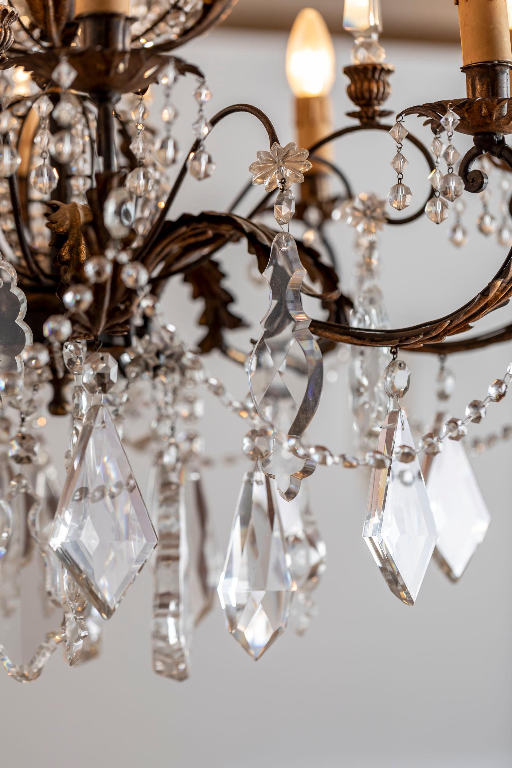 Italian glass drops chandelier  For Sale 5