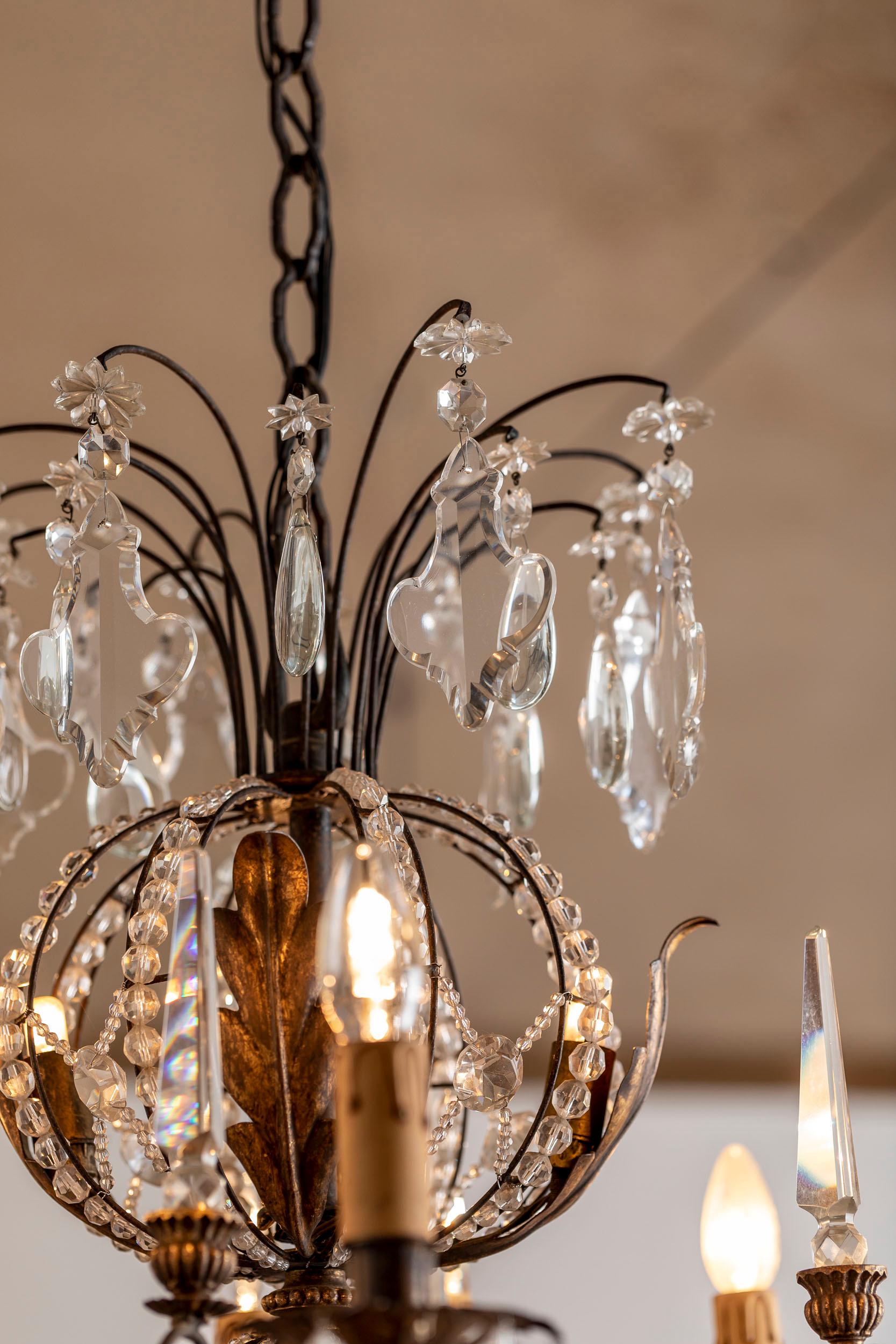 Italian glass drops chandelier  For Sale 6