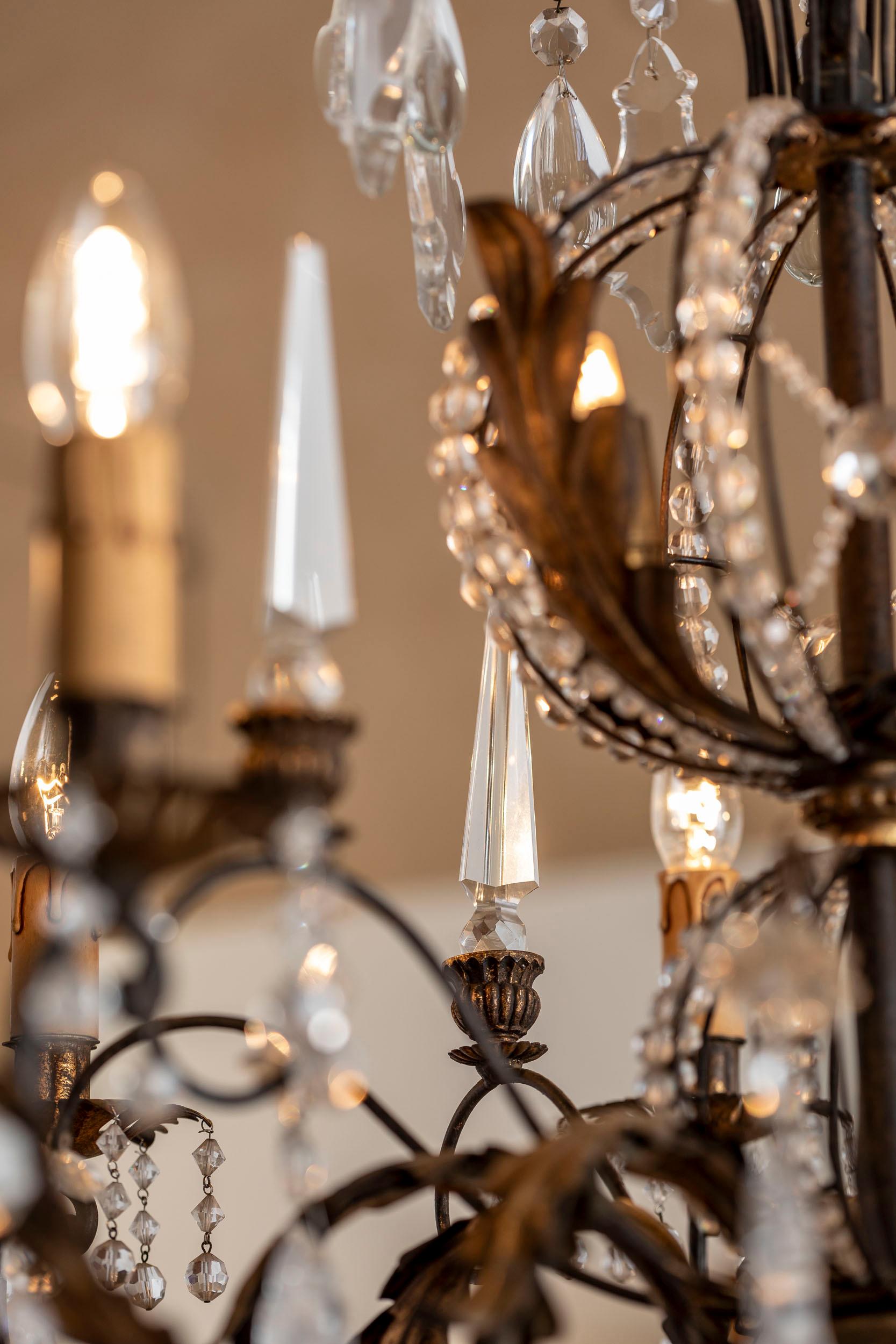Italian glass drops chandelier  For Sale 7