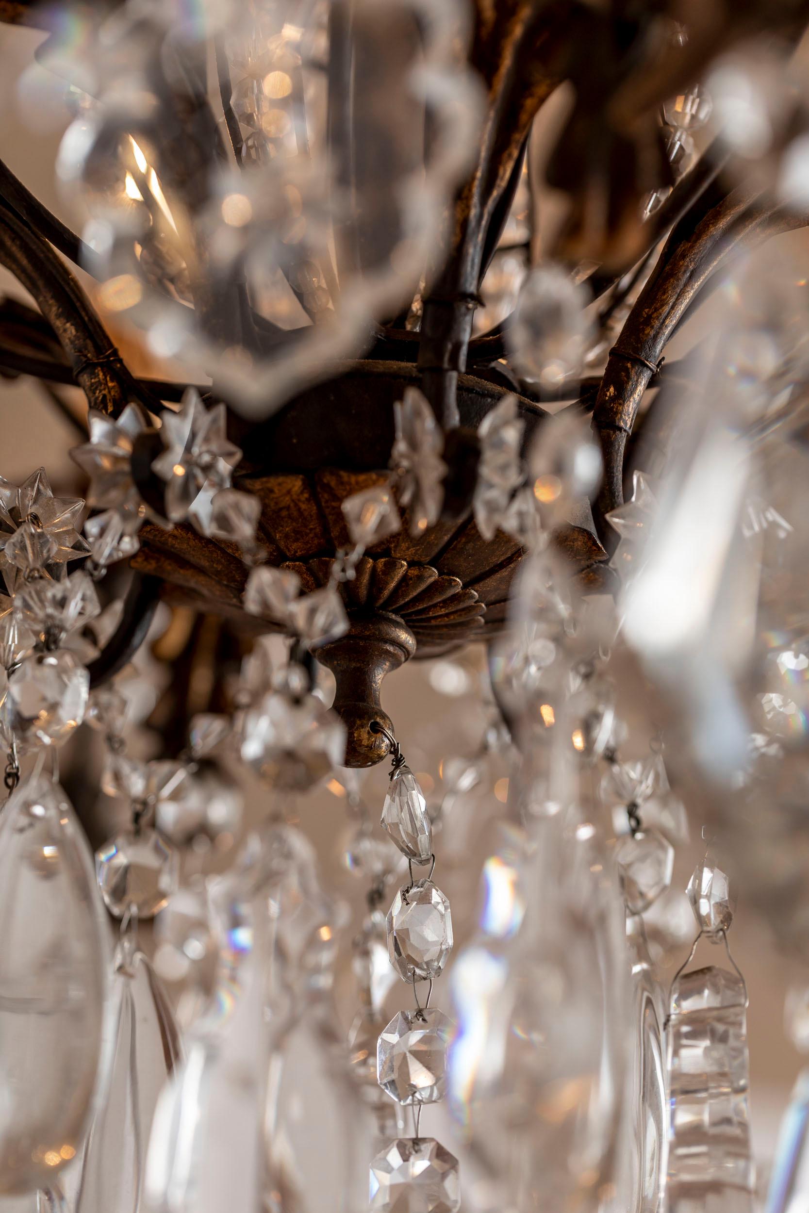 Italian glass drops chandelier  For Sale 12