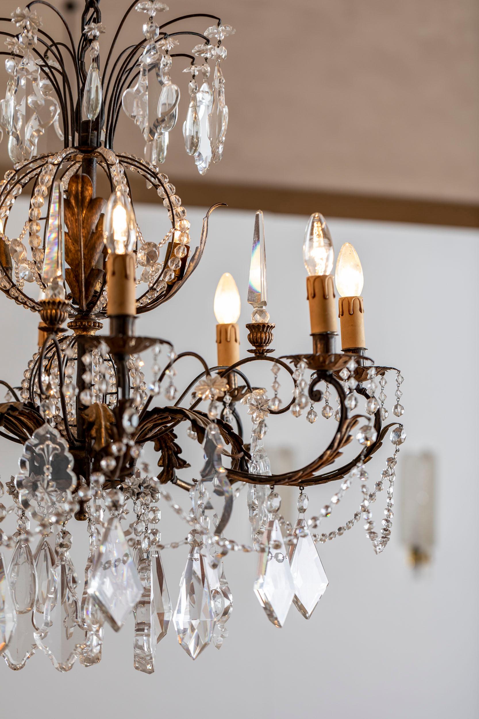 Italian glass drops chandelier  For Sale 13