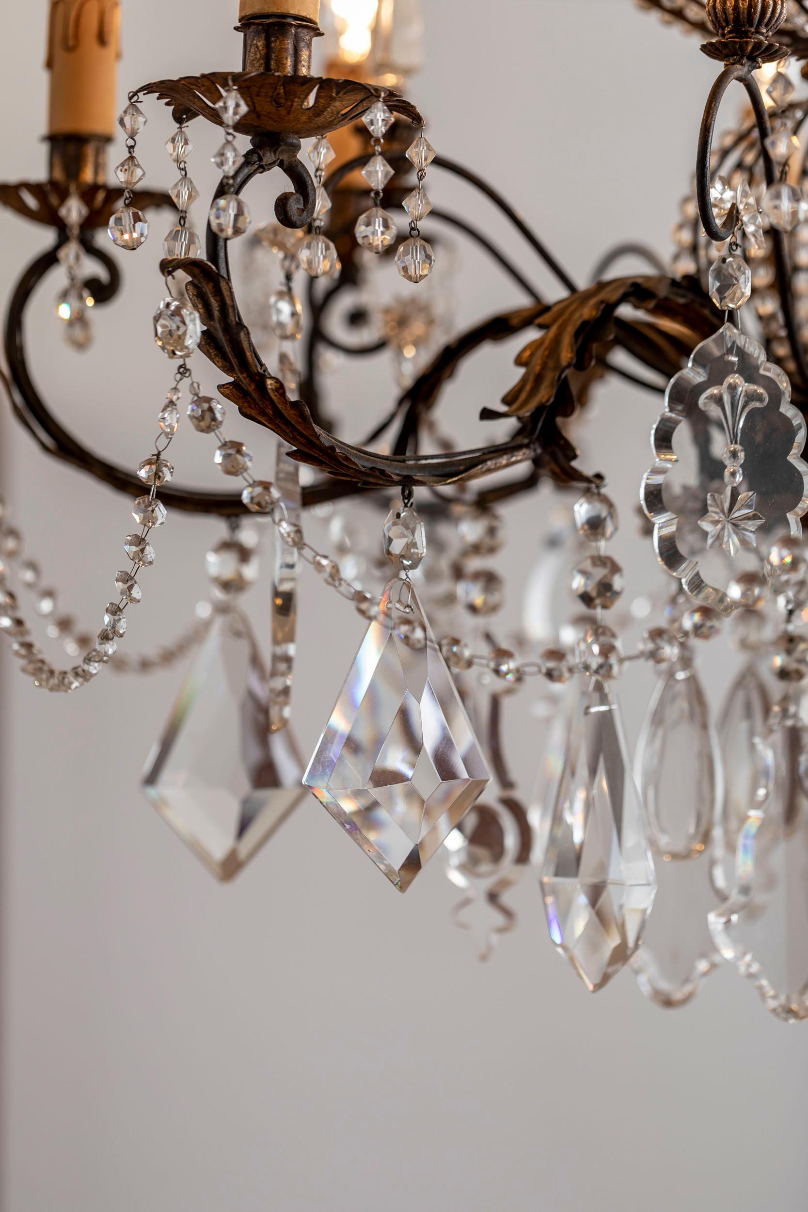 Italian glass drops chandelier  For Sale 3
