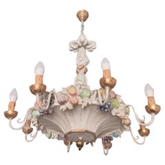 Italian Chandelier With  Fruit Carved in Wood & Gold Leaf Spectacular