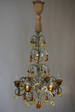 Italian Chandelier with Murano Glass Fruit