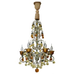 Italian Chandelier with Murano Glass Fruit