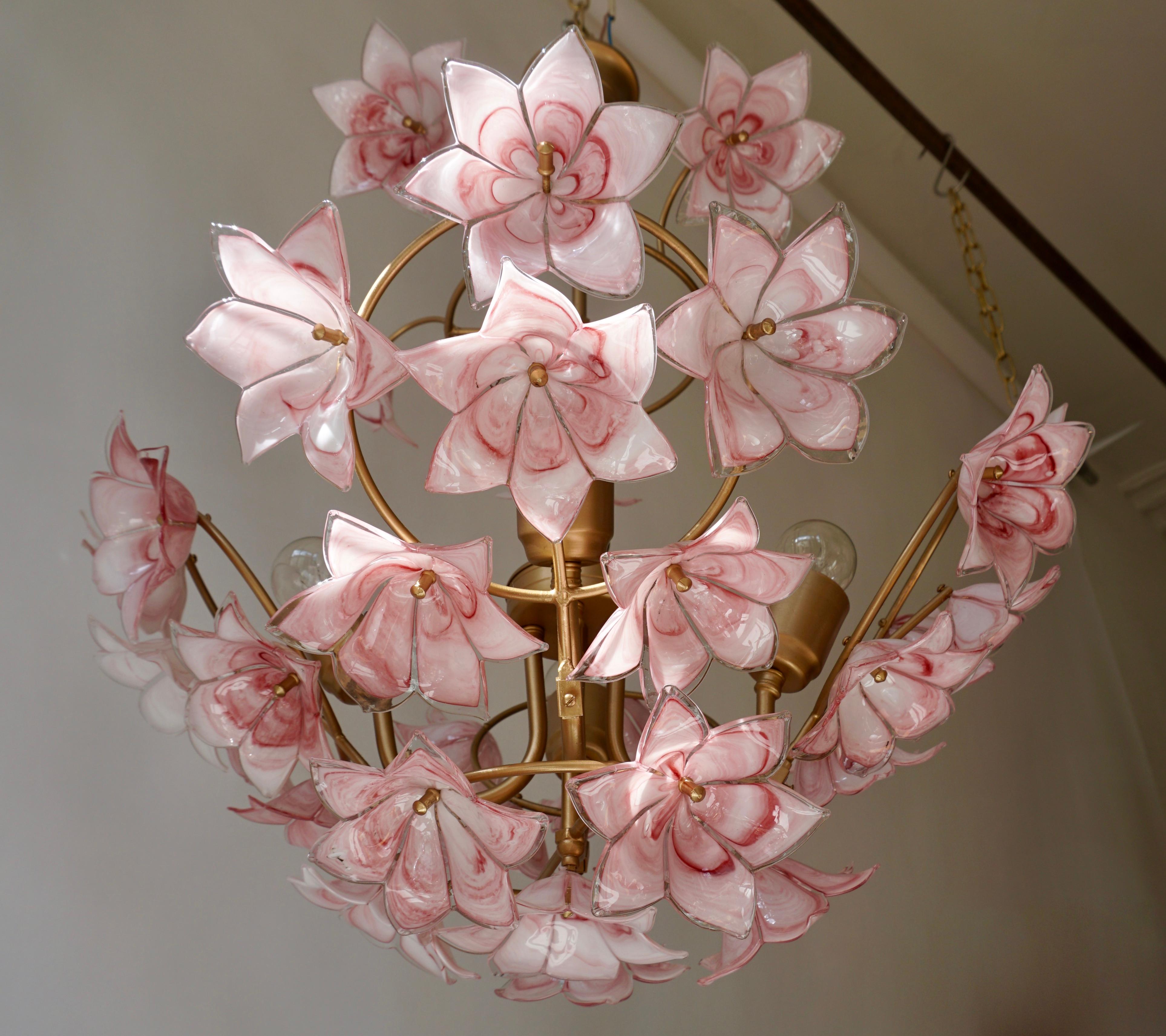 pink flower chandelier