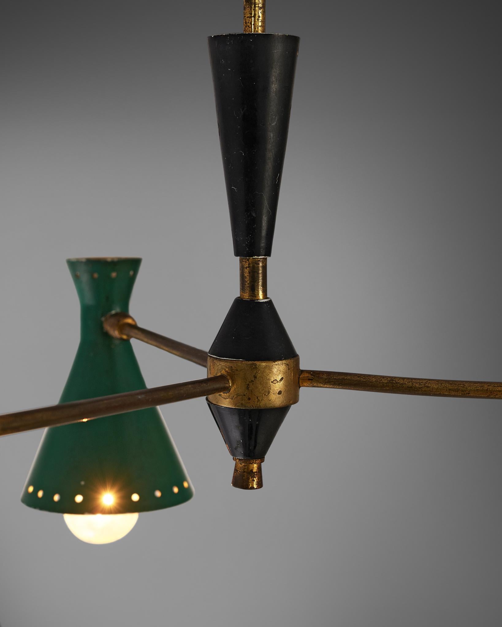 lampadari con paralumi colorati