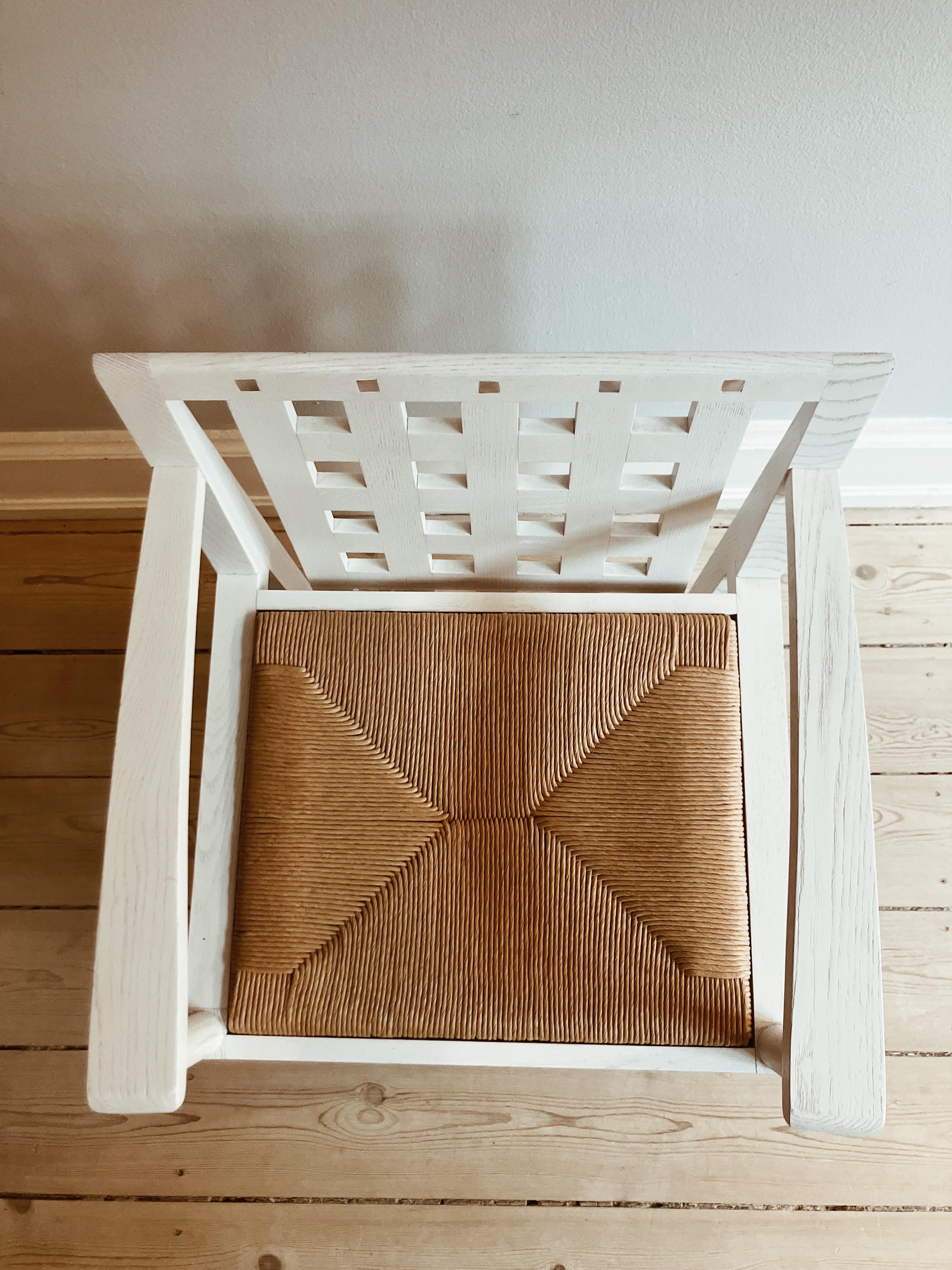 Modern Italian Charles Rennie Macintosh chairs in ash and straw